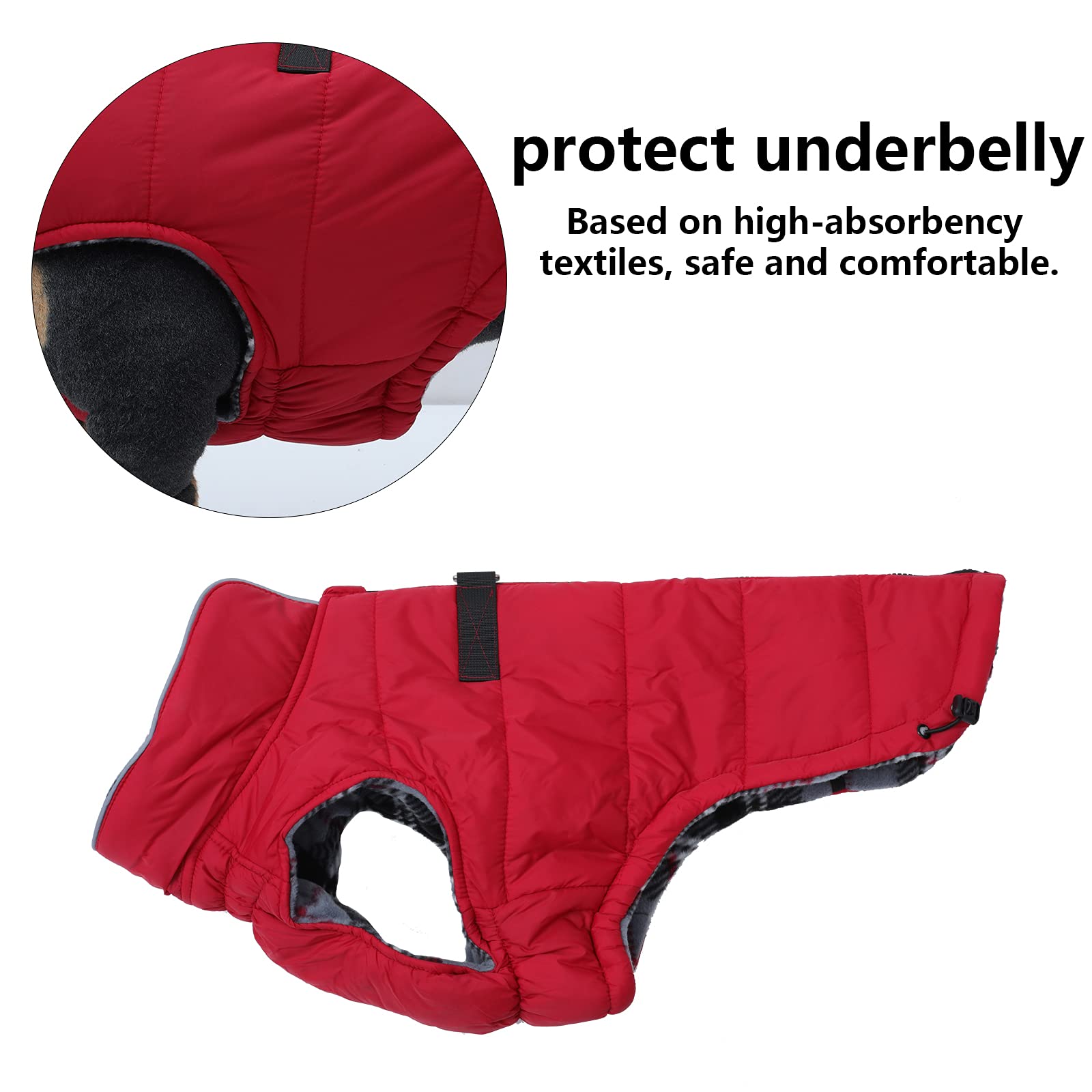 Geyecete Dog Winter Warm Coat Dog Winter Jacket Windproof Snowproof,Pet Outdoor Jacket Dog Jacket For Small Medium Large Dogs-Red-M