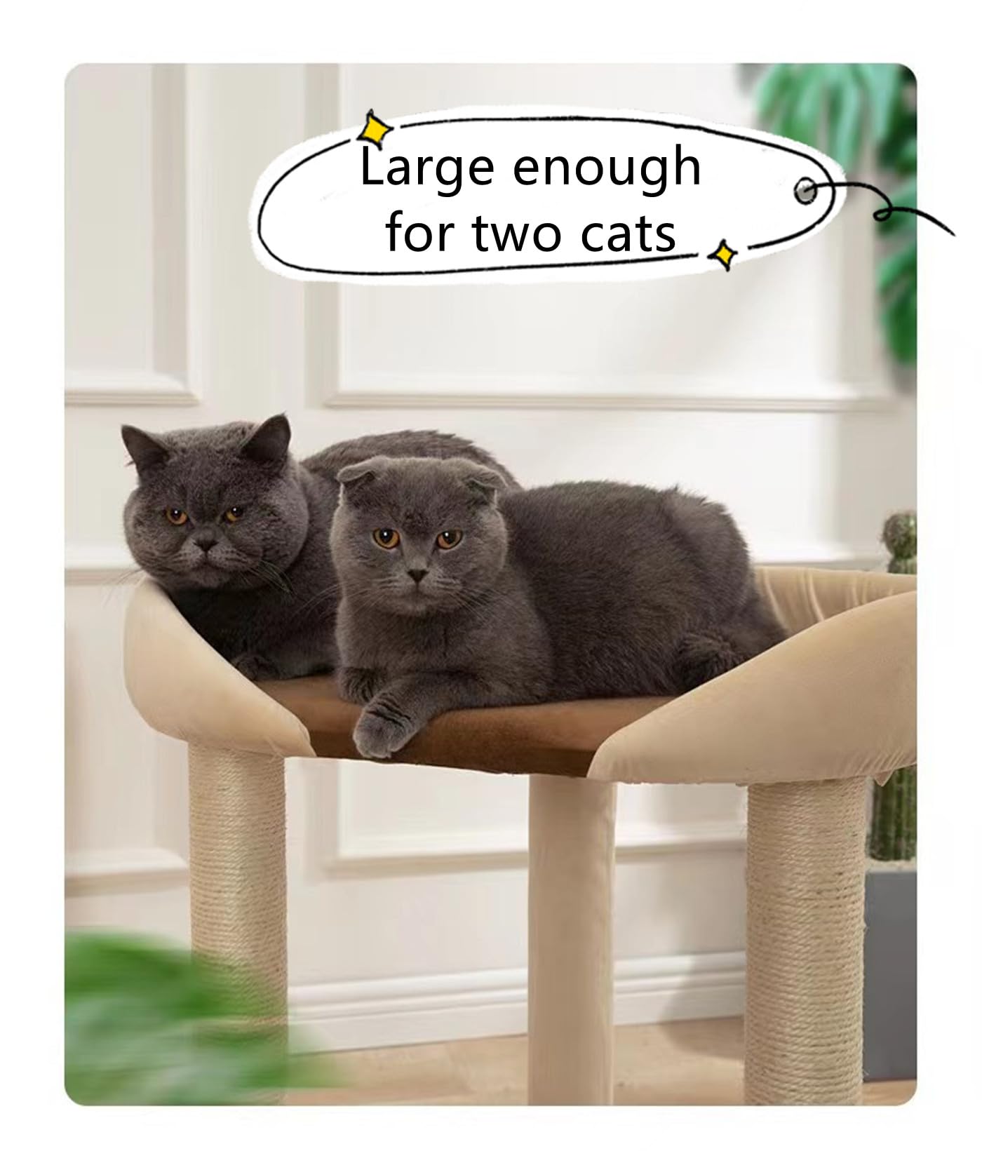 SHENGOCASE Modern Cat Tree Tower - Extra Large Perch Bed for Maine Coon, 28 Inches, Cotton Material