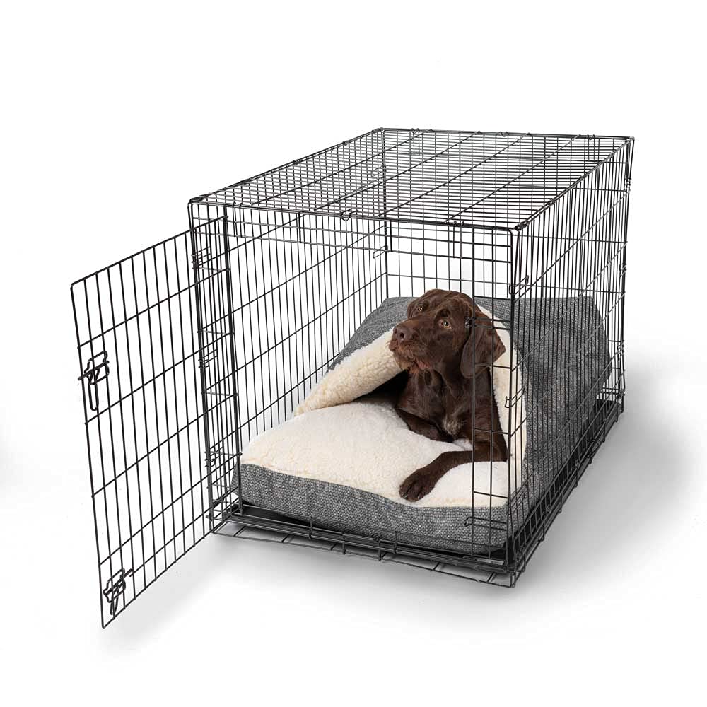 Snoozer Luxury Cozy Cave Crate Pet Bed With Microsuede, Small - Merlin Pewter