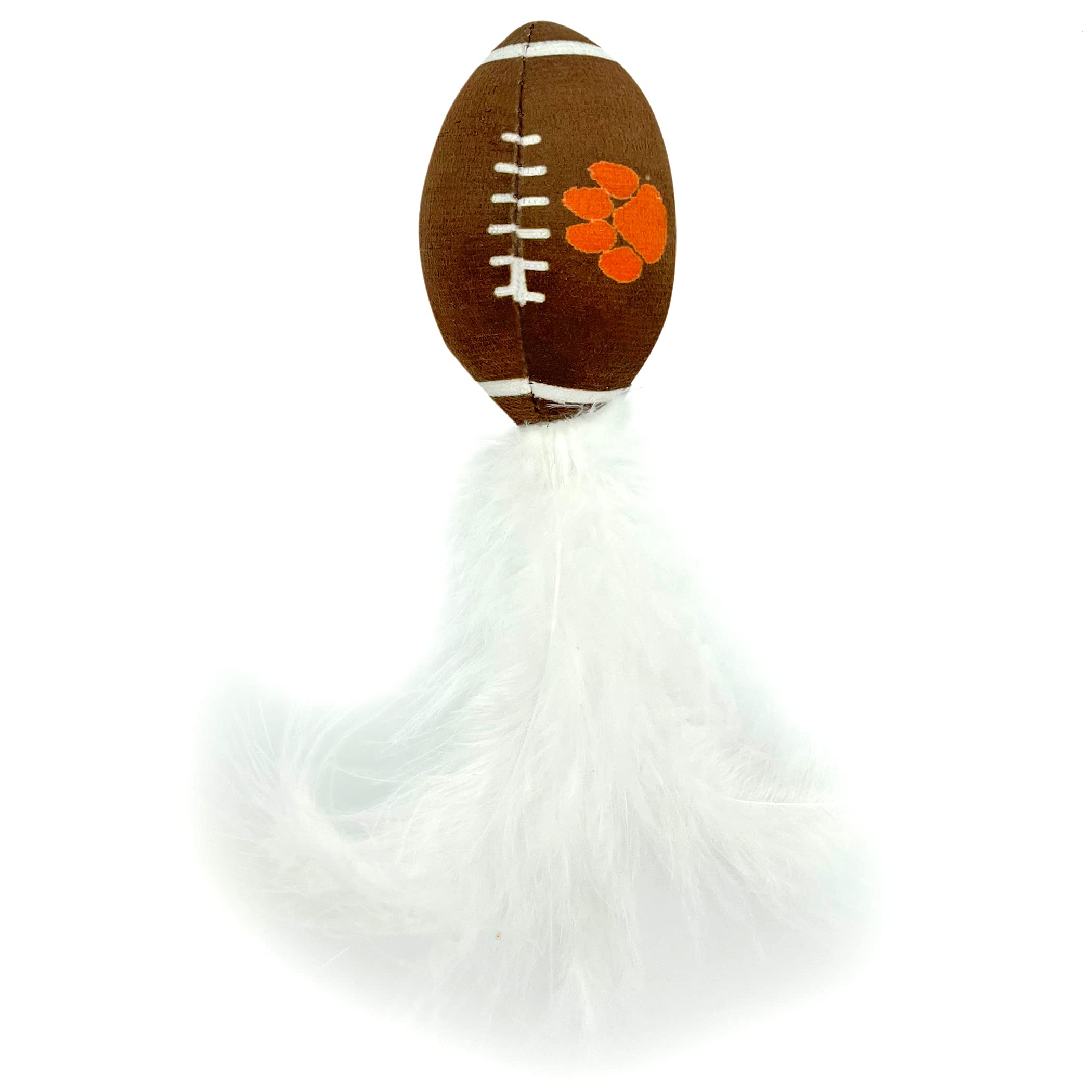 Best Plush Cat Toy - Ncaa Clemson Tigers Complete Set Of 3 Piece Cat Toys Filled With Fresh Catnip. Includes: 1 Helmet Cat Toy, 1 Football Cat Toy With Feathers & 1 Beer Bottle. Beautiful Team Logos