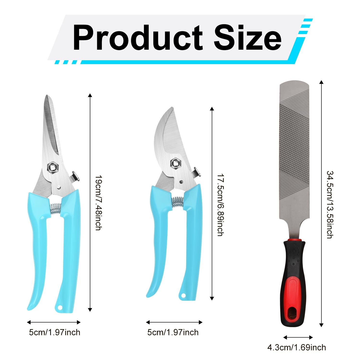 PEUTIER 3pcs Goat Hoof Trimmers and File, Nail Clippers for Goats Hoof Nippers Curved/Straight Head Sheep Hoof Trimming Shears H