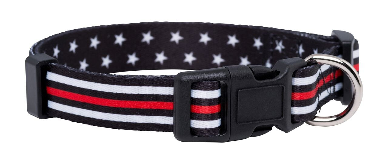 Thin Red Line Dog Collar- Stars (Small)