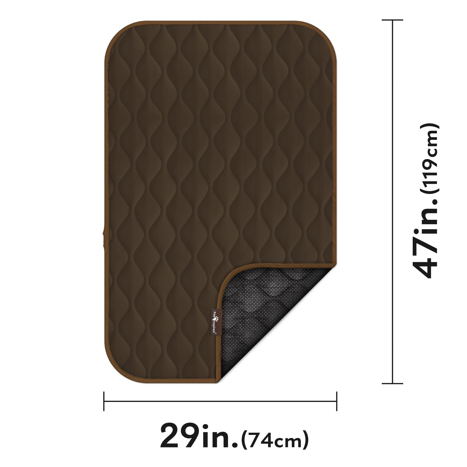 Paw Inspired Washable Padded Crate Mats For Dogs | 47    X 29    Pad, Fits 48-Inch Kennels | Leakproof, Waterproof Bottom, Plush