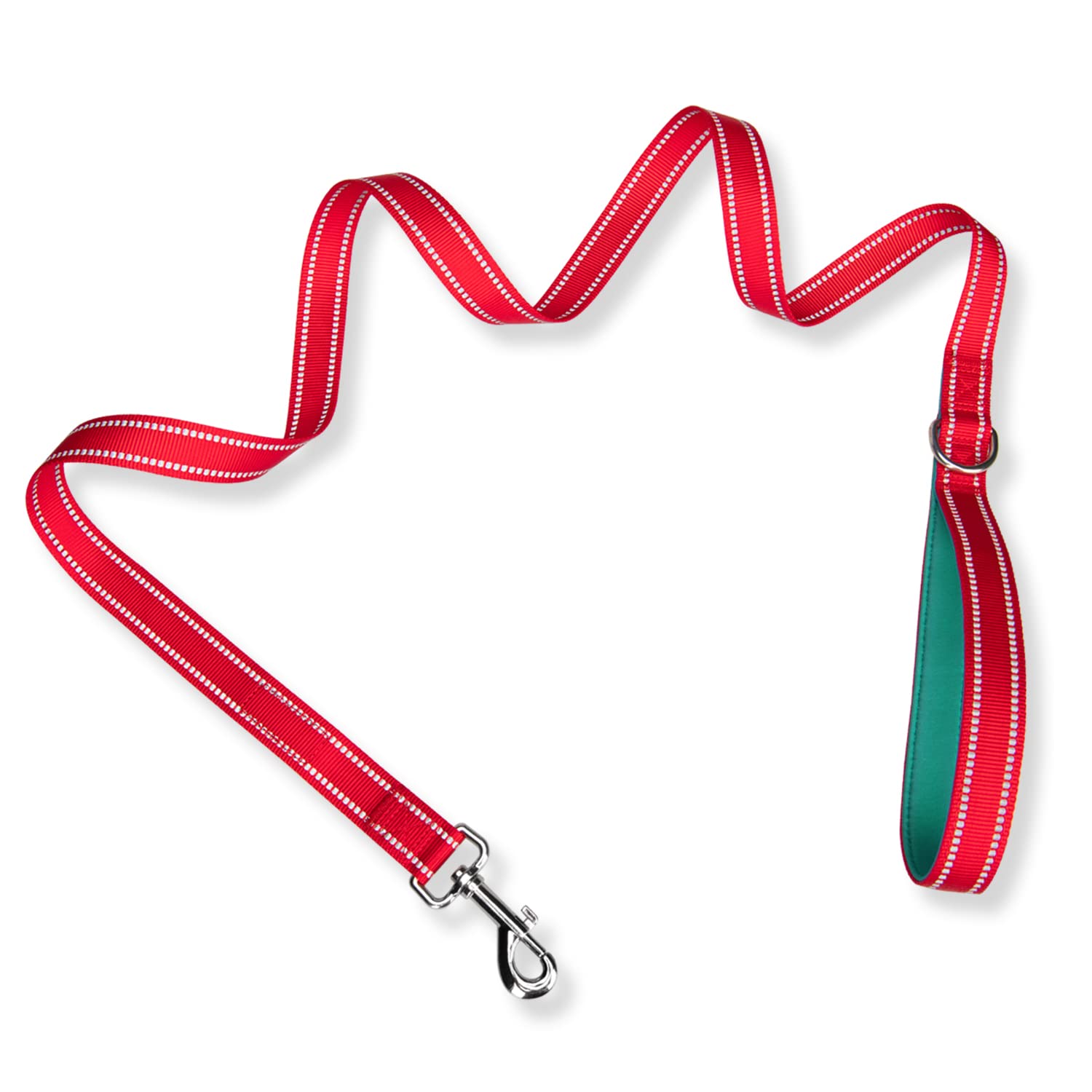 Phoepet 5 Feet Dog Leash - Dual-Side Reflective - Soft Padded Handle - Fit For Walking, Training Or Exploring Hiking, Camping(Re