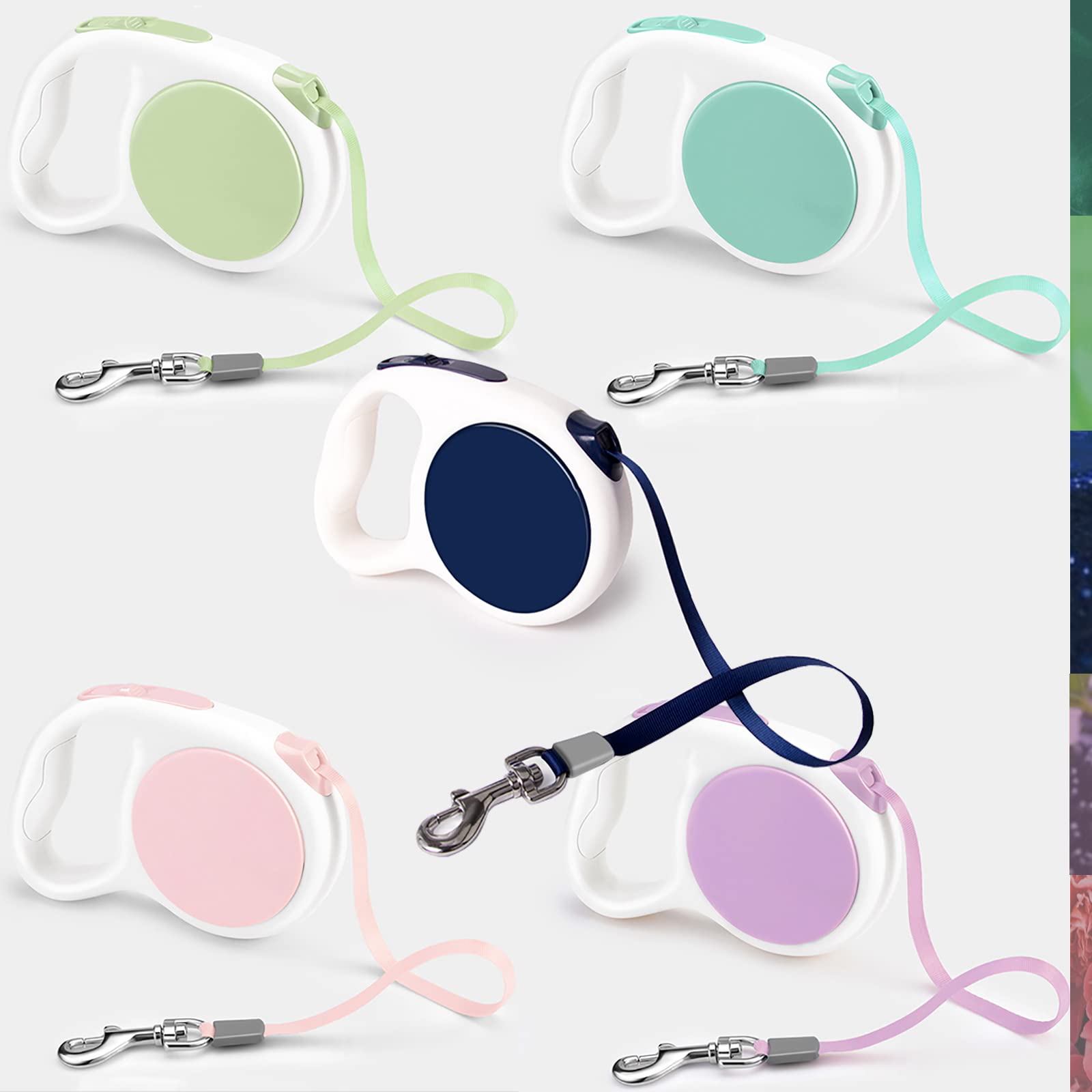 Lavender Purple Retractable Dog Leash 10 Ft For Small And Medium Dogs And Cats, One Button Brake, Pause, Lock By Lfcxhty