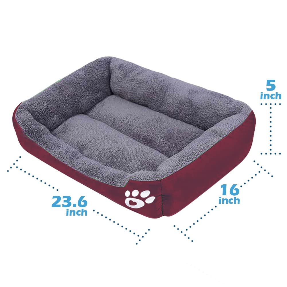 Barelove Pet Dog Bed, Washable Rectangular Pet Basket Bed , Durable And 100-Percent Waterproof And Fleece Lining Fit Most Pets (