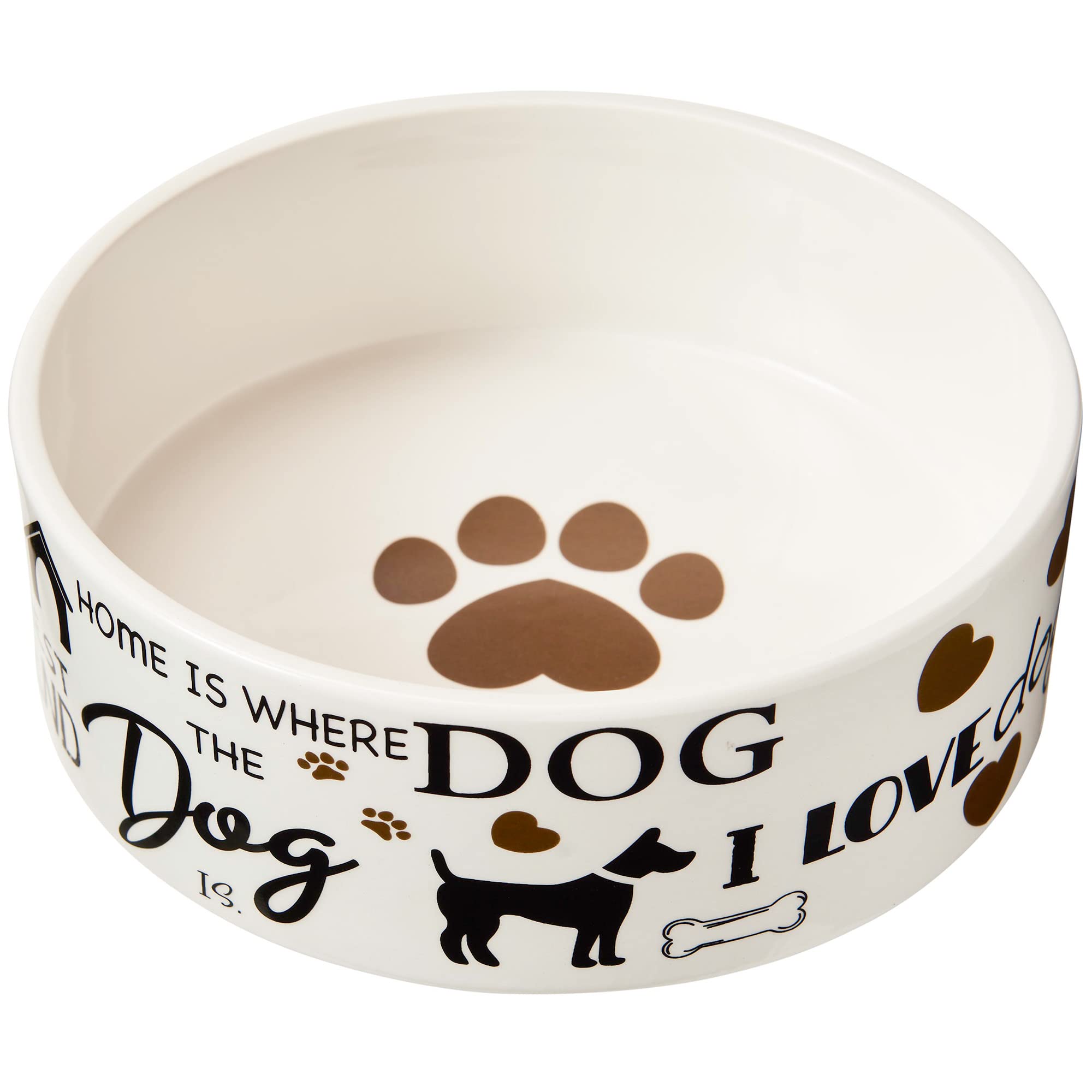 SPOT by Ethical Products - Heavy Ceramic High Gloss Dog Bowl Cat Bowl Durable Dog Food and Water Pet Dish - Dishwasher Safe - I 