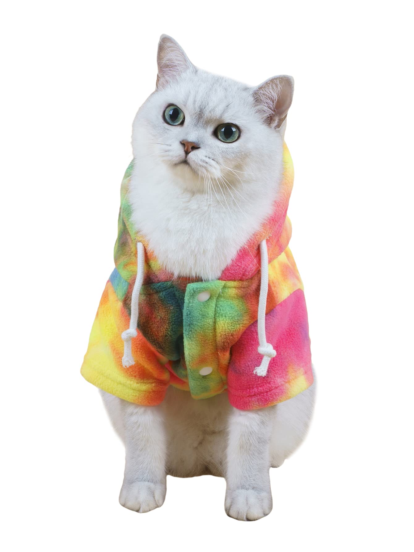 Qwinee Dog Coat Dog Hoodie Tie Dye Warm Winter Coat Sweatshirt Dog Clothes For Cat Puppy Small Medium Dog Multicolor S Qwn01-719