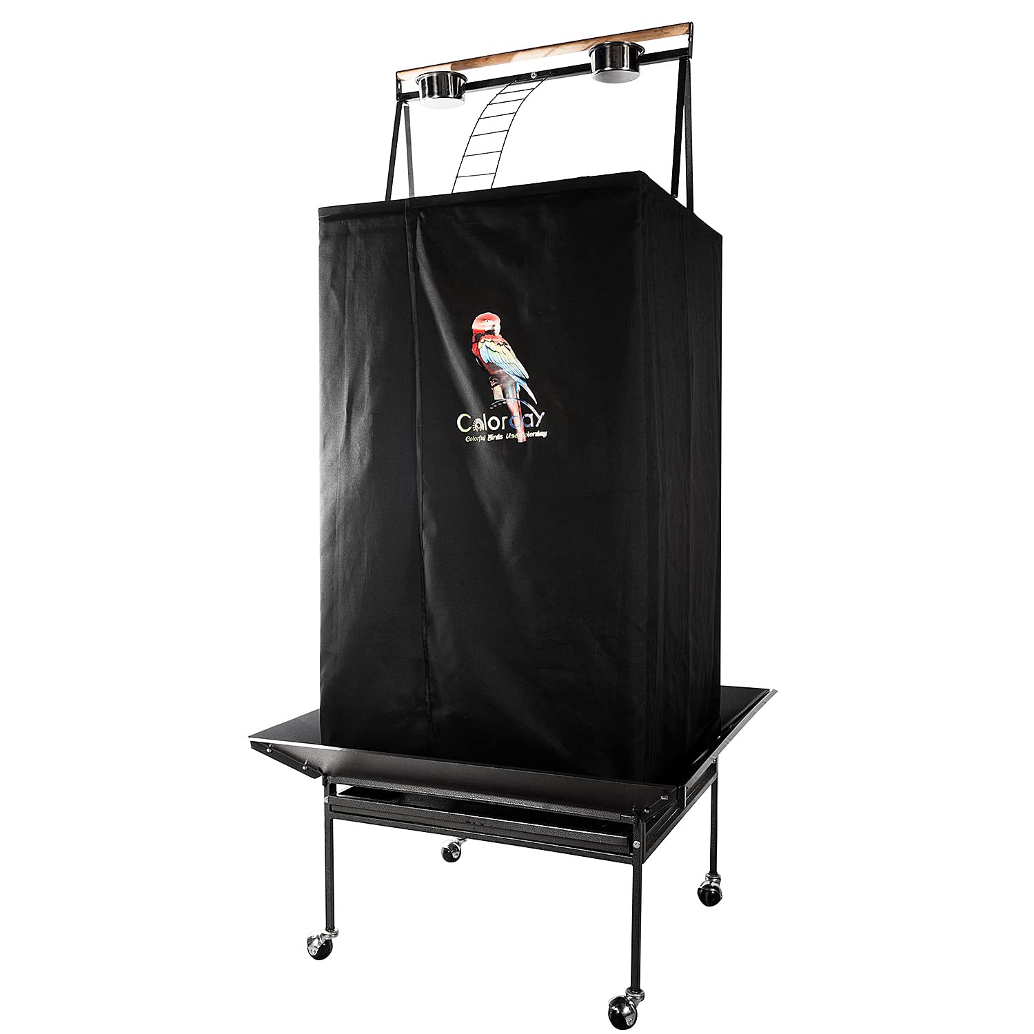 Colorday Good Night Bird Cage Cover For Large Bird Cage With Play Top (Patent Pending), Black 68''