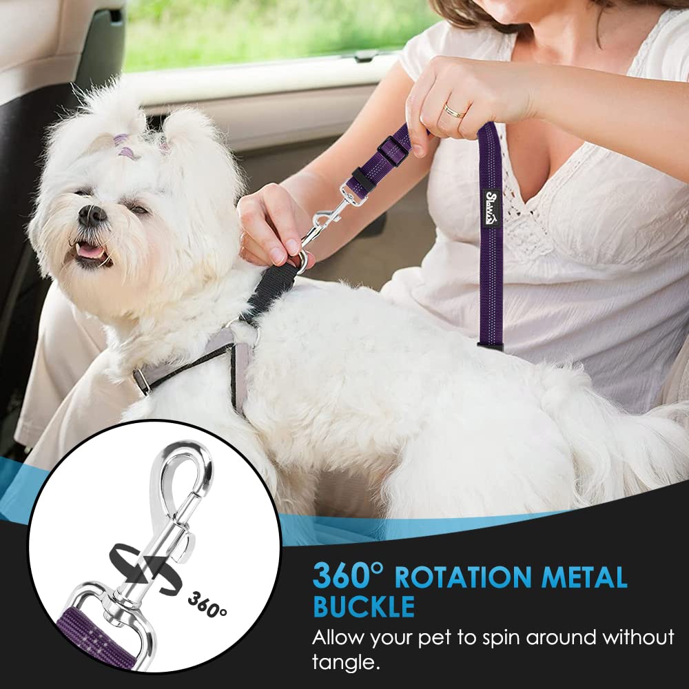 Lukovee Dog Safety Vest Harness with Seatbelt, Dog car Harness Seat Belt Adjustable Pet Harnesses Double Breathable Mesh Fabric