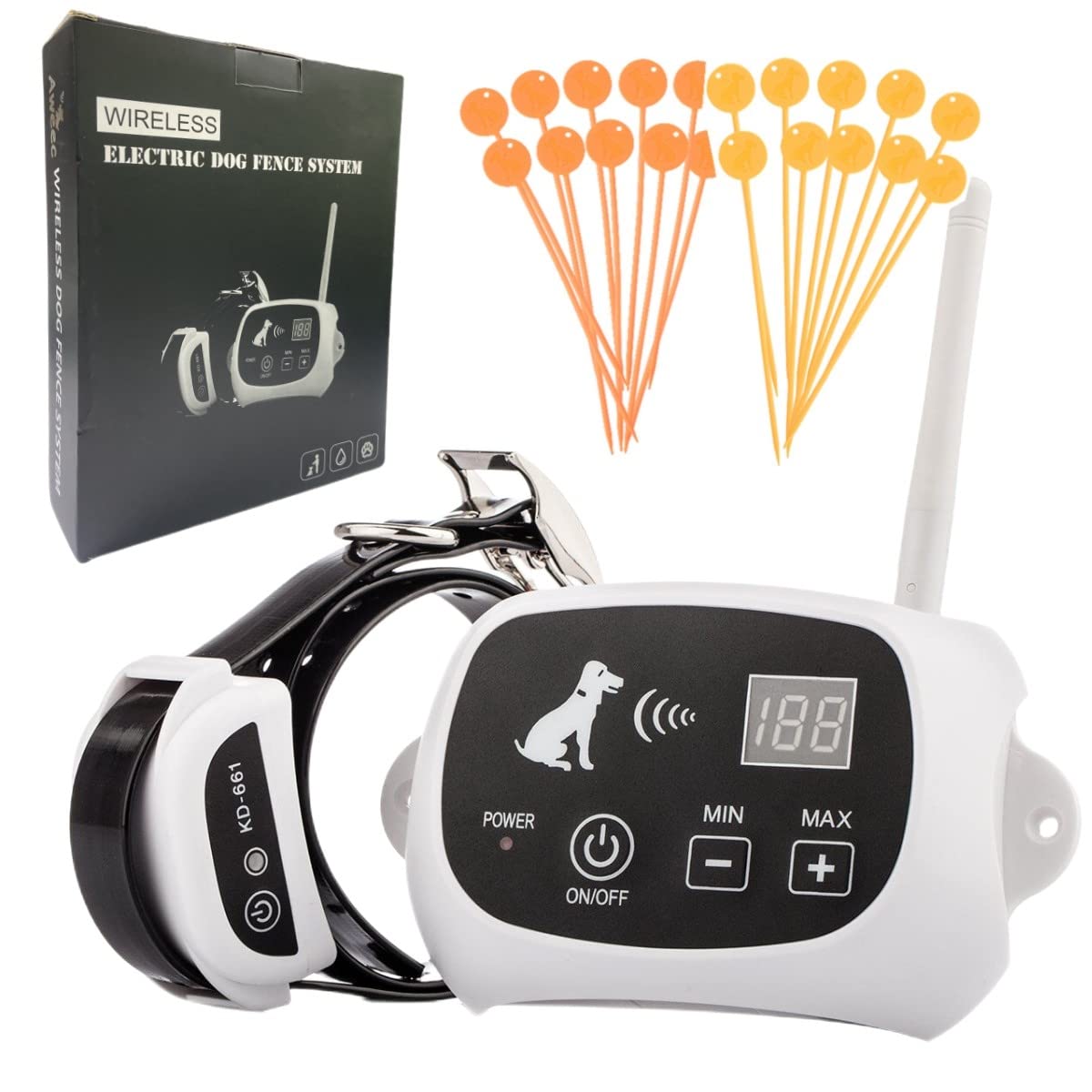 Bhcey Wireless Dog Fence,2023 Electric Fence System For Stubborn Dog,Wireless Dog Boundary Containment System,Rechargeable Collar,Large Signal Range Of 80-1640Ft,Suitable For Large & Small Dogs