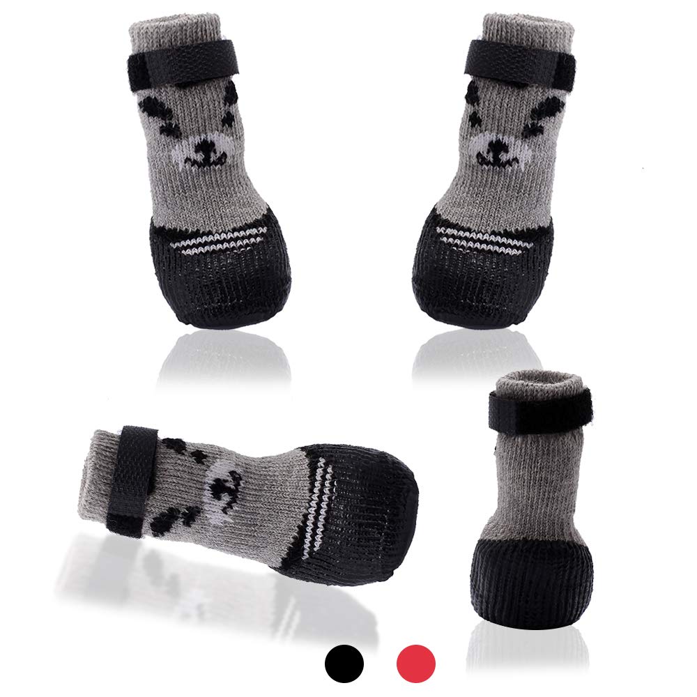 Ablepet Dog Boots Waterproof Shoes Breathable Socks, With Anti-Slip Sole And Adjustable Magic Tape All Weather Protect Paws Only Fit For Small Dog(4Pcs)(Black, M)