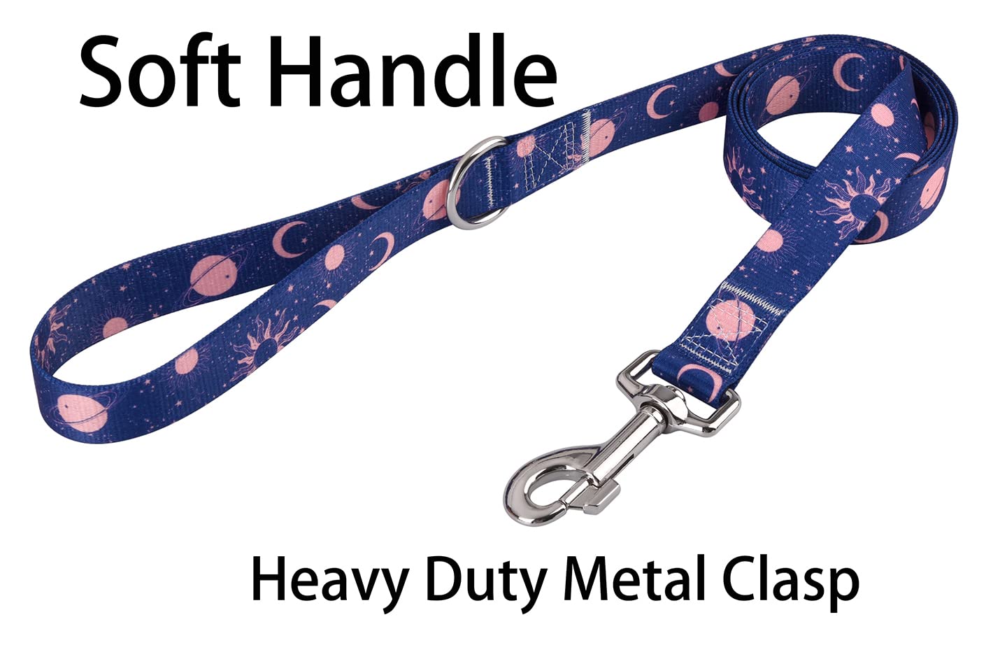 Hqyddmi Soft Comfy Pet Collar And Leash Set For Medium Dogs, Universe Pattern For Boy Girl Puppy Dogs (Universe Set, M)