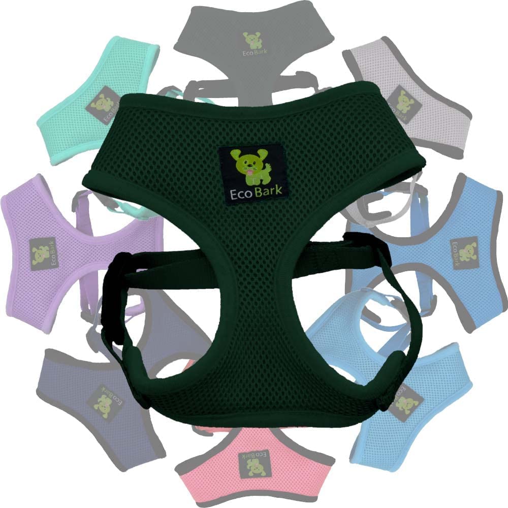 Ecobark Dog Harness - Eco-Friendly Max Comfort Harnesses - Luxurious Soft Mesh Halter - Over The Head Harness Vest- No Pull And No Choke For Large, Xl, And Xxl Dogs (Xl, Forest Green)