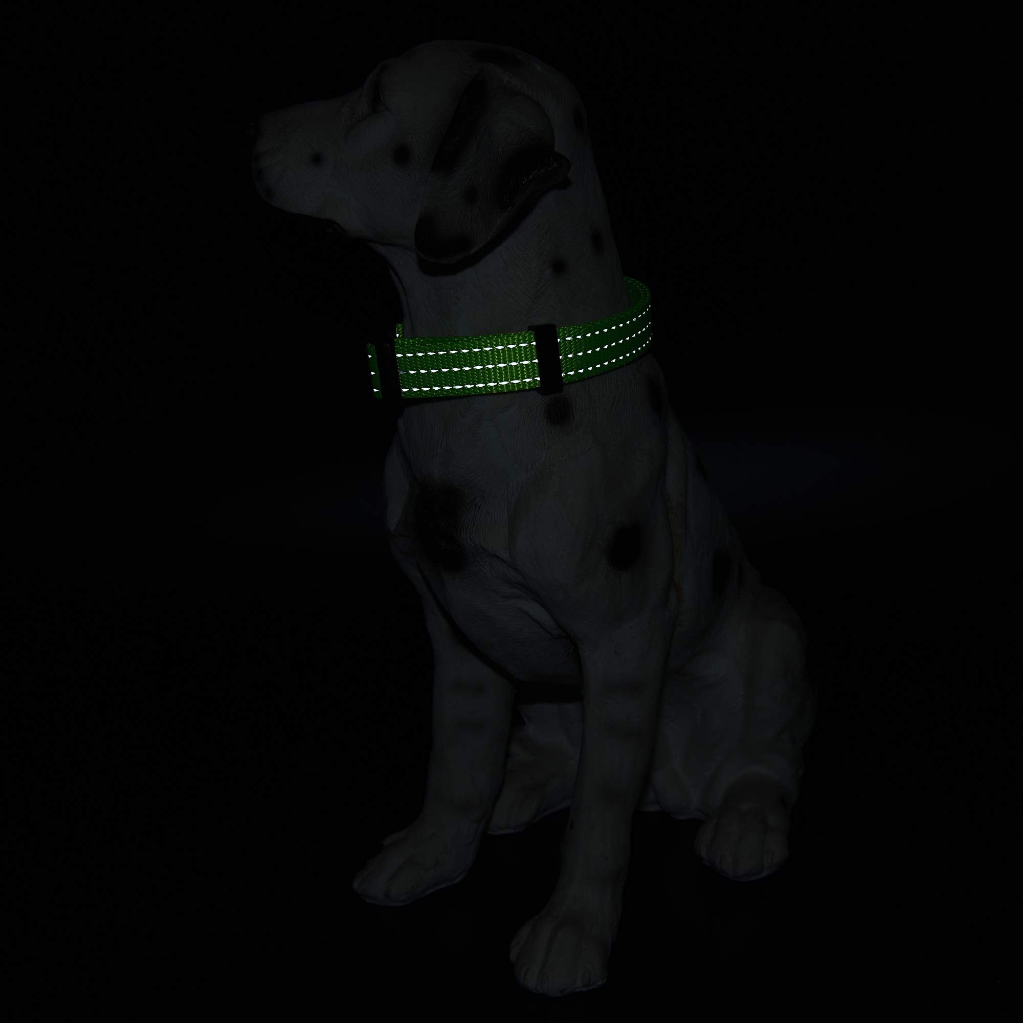 Mile High Life Dog Collar | Nylon Reflective Dog Collars | Light Weight Puppy Collars | Lime Green Dog Collars For Small Dogs (S