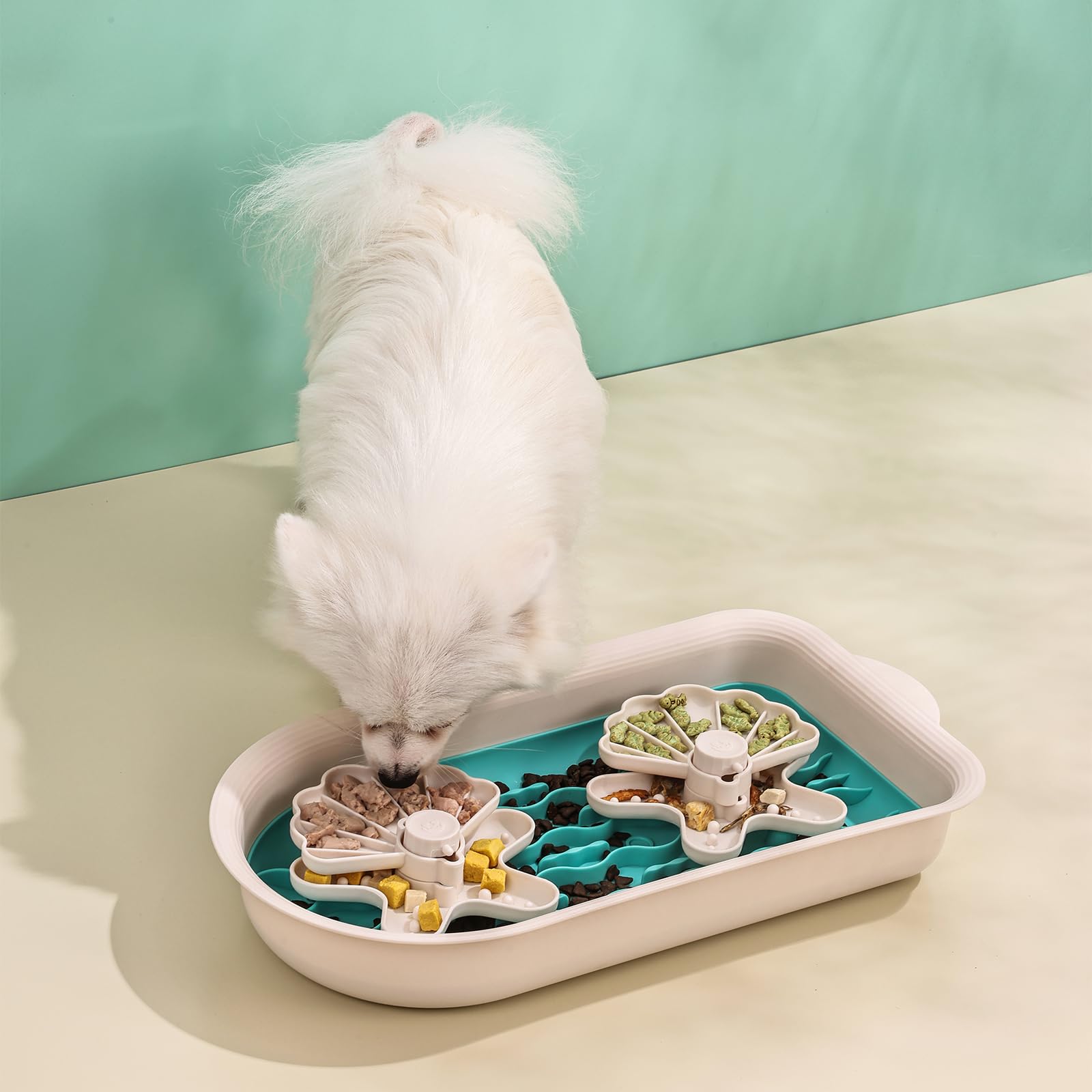 RuiXiangTeng Puzzle Feeder Slow Feeder Dog Bowl for Large Dogs with Non-Slip Base - Adjustable Speed Design, Removable Puzzle In