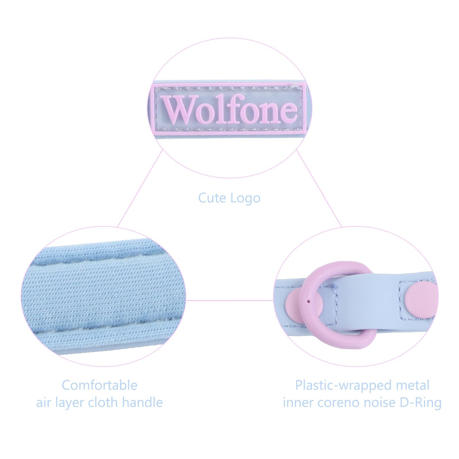 Wolfone Waterproof Dog Leash Carabiner Leash For Dogs Soft Handle Easy Care 5Ft*15Mm*2.0Mm Light Blue