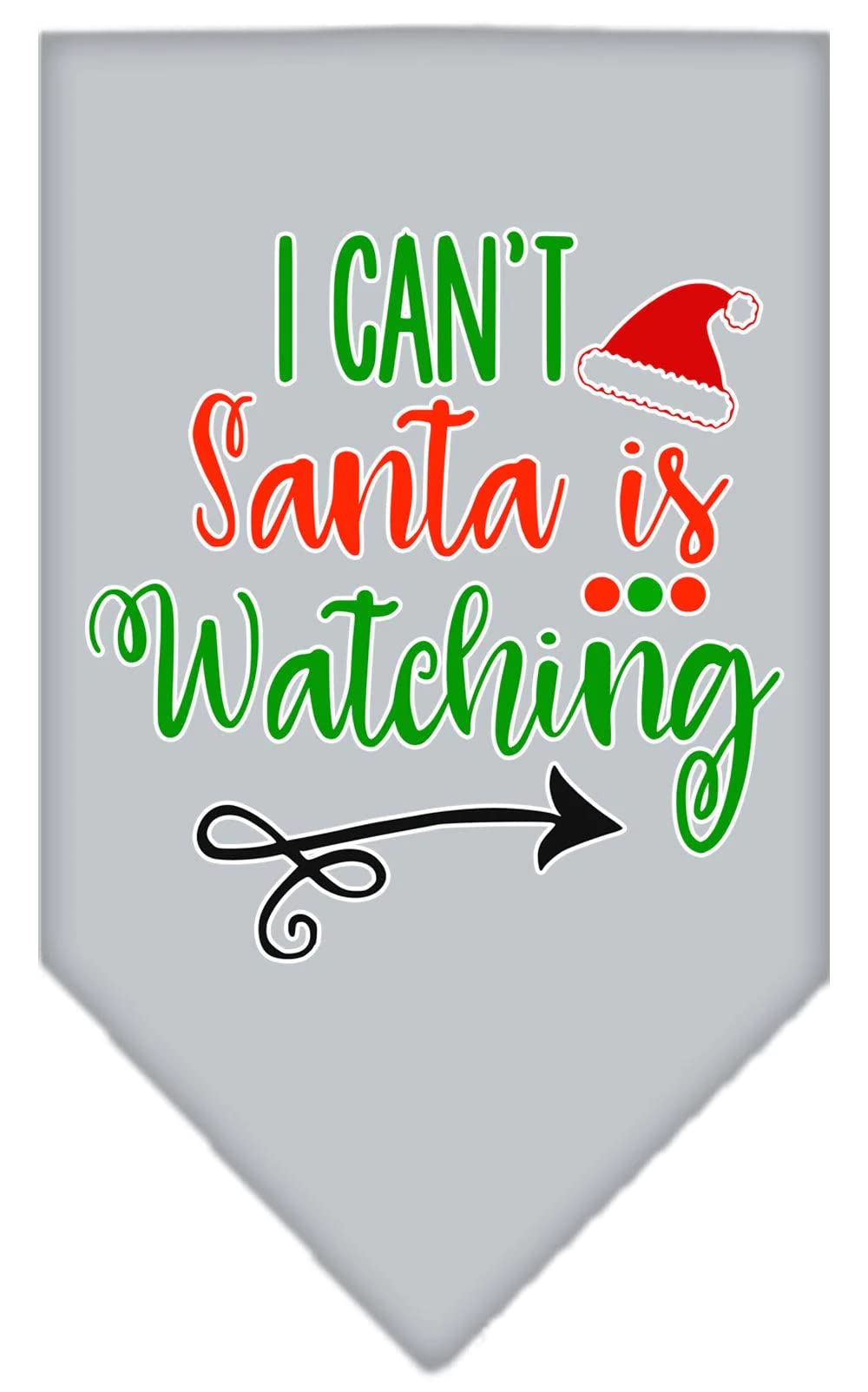Christmas Pet and Dog Bandana Screen Printed, "I Can't, Santa Is Watching" Light Pink Small