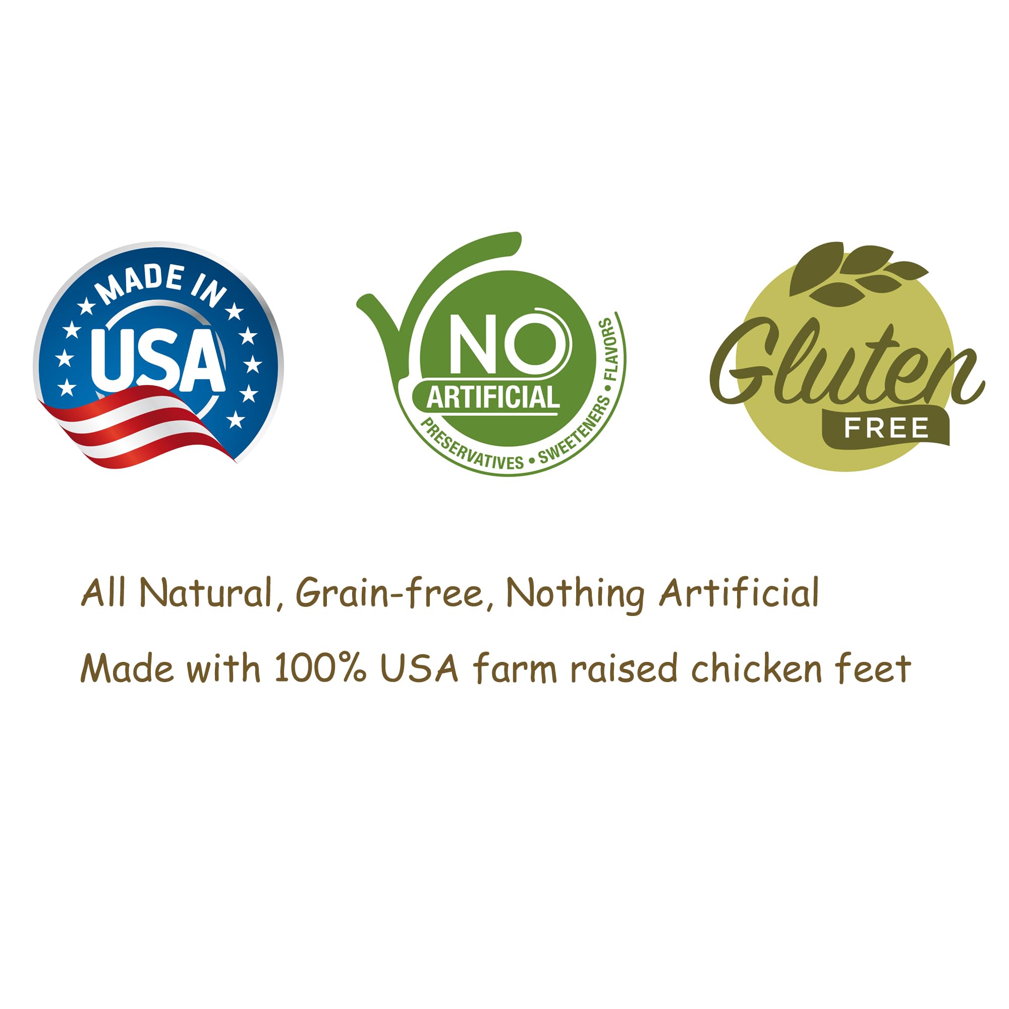 American Paws Dehydrated Chicken Feet Dog Treats, Only One Ingredient, No Additives, Made and Sourced in USA (3LB)