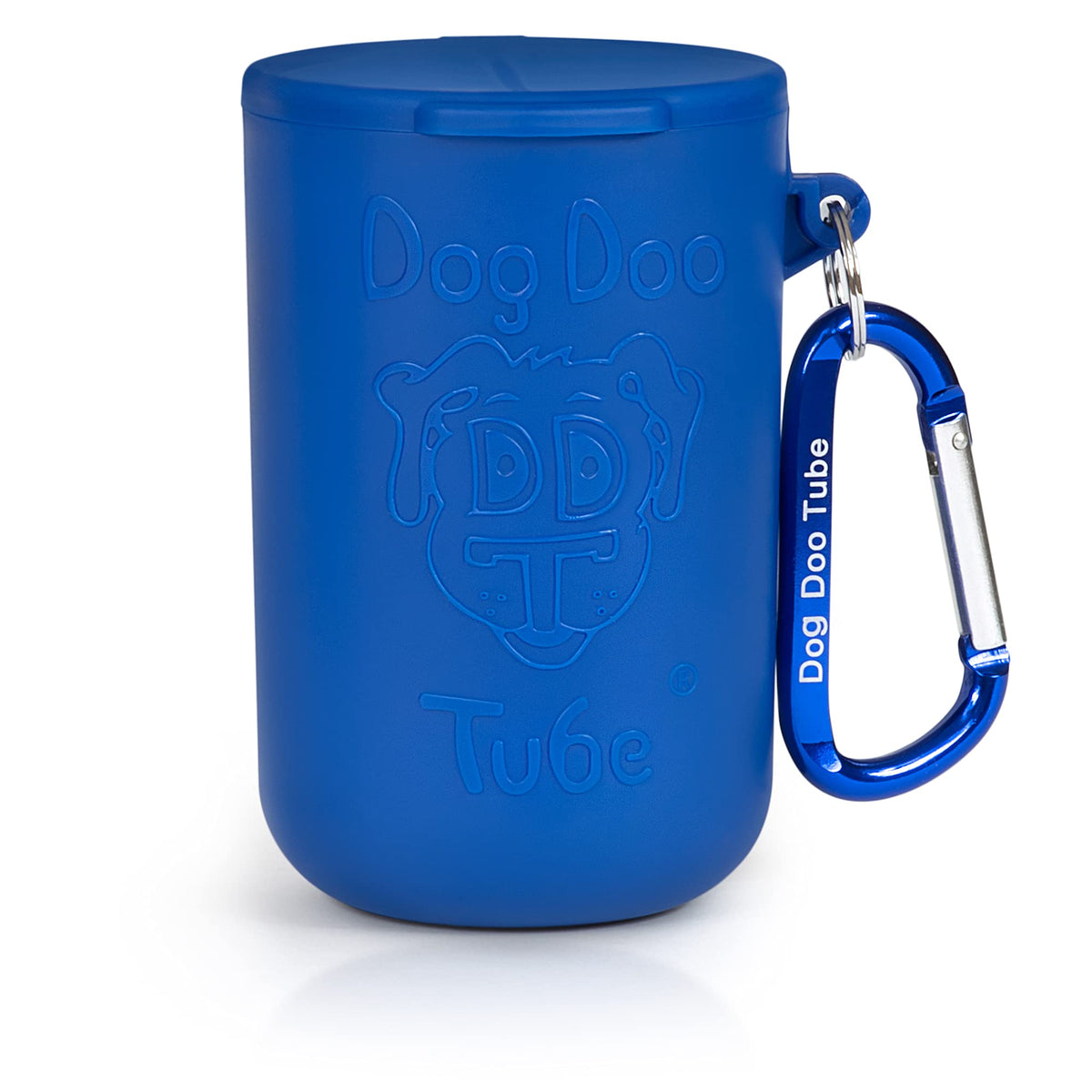 Dog Doo Tube Reusable Dog Poop Holder For Dog Walkers - Carries Used Dog Poop Bags - Tight Fitting Lid Keeps In Odors - Dog Waste Carrier - Attachable To Dog Leash, Harness Or Waist (Medium, Blue)