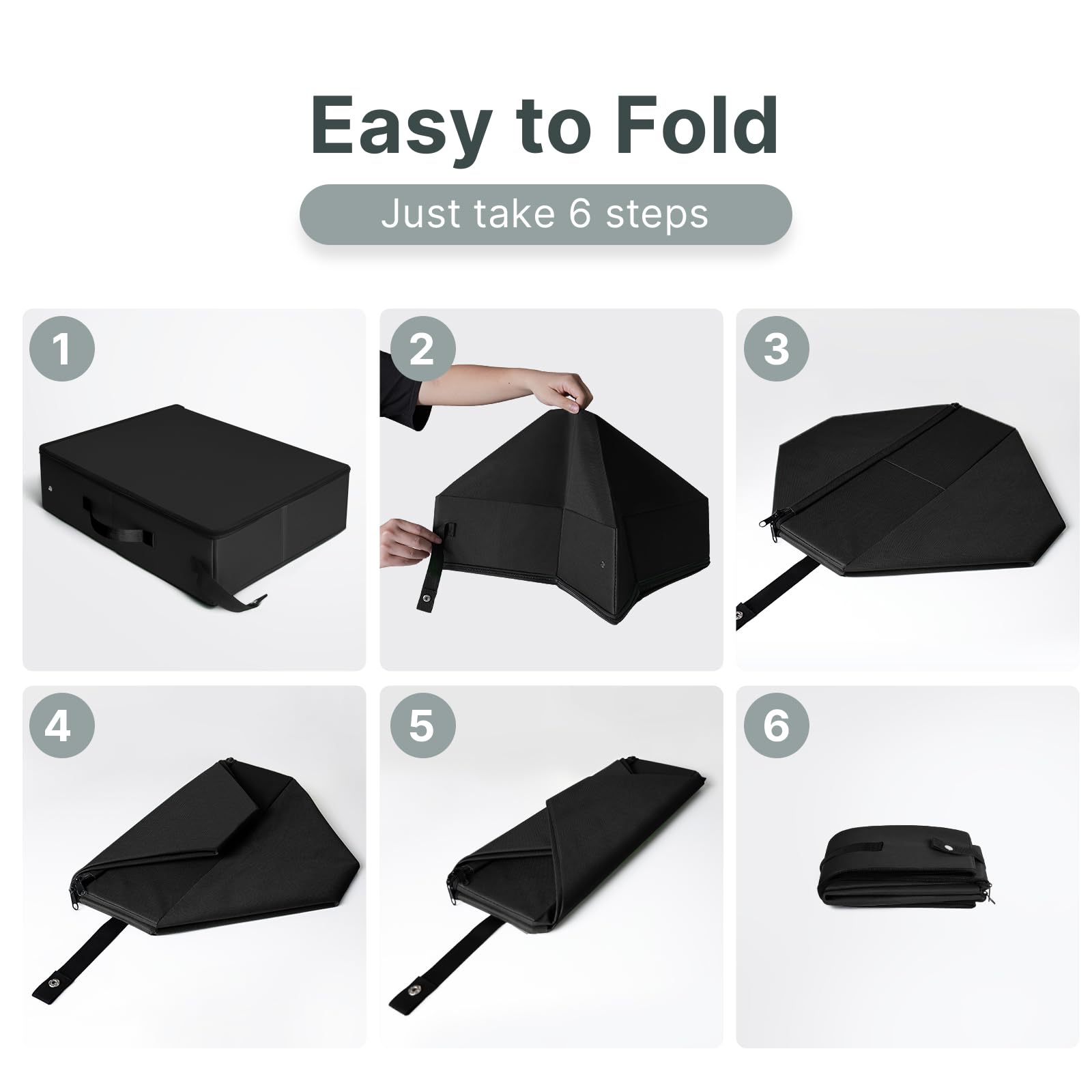 Portable Cat Litter Box, Leak Proof, Foldable,18X14X5.5In Black,Perfect For Hotel Stays And Road Trips