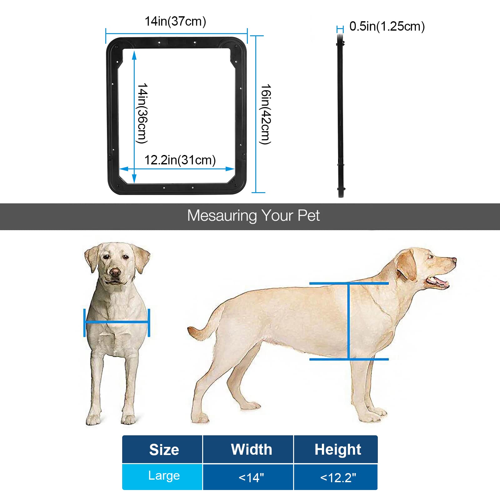 Ownpets Dog Screen Door, Inside Door Flap 12X14X0.4 Inch, Lockable Pet Screen Door, Magnetic Self-Closing Screen Door With Locking Function, Sturdy Screen Door For Dogs Cats