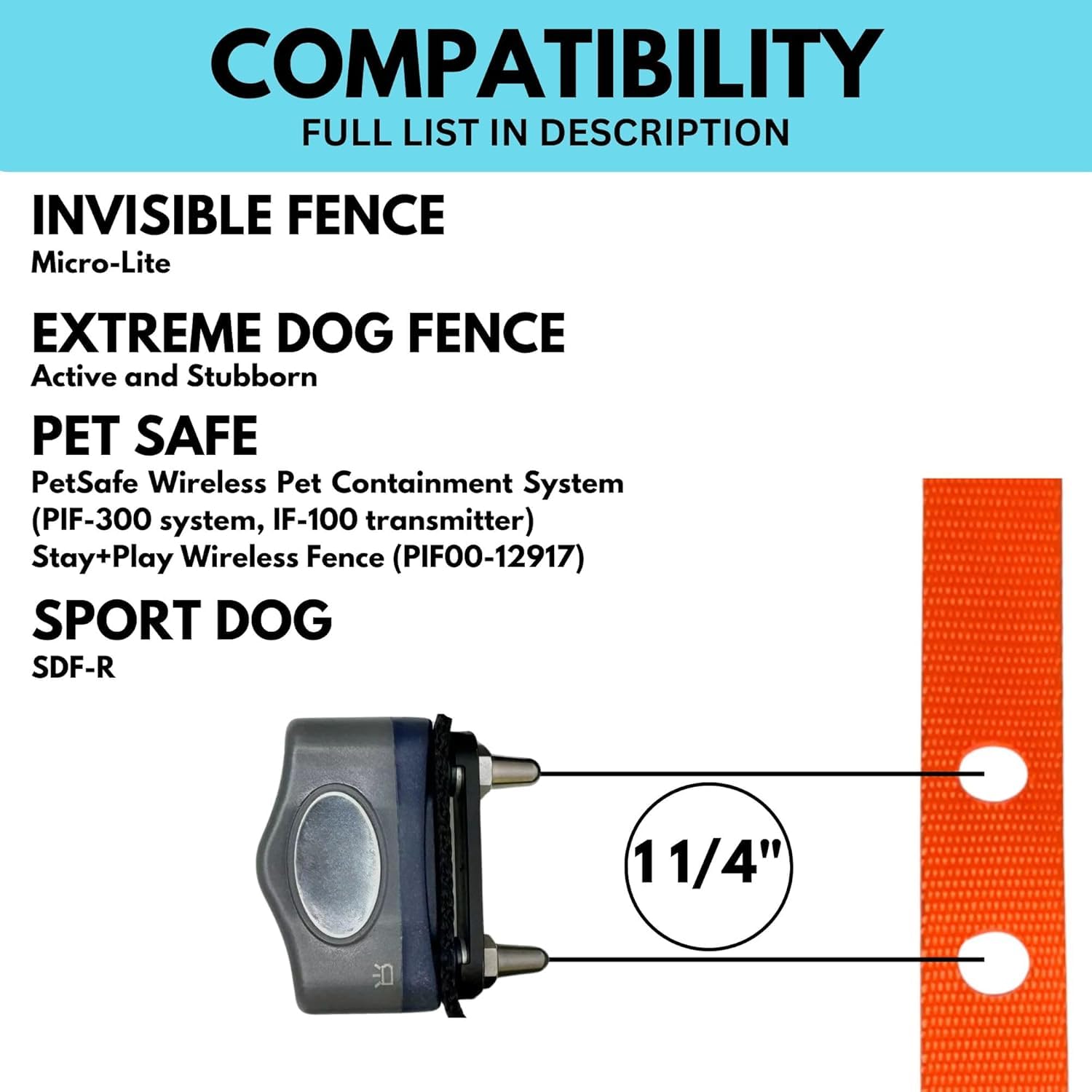 1'' Nylon E Collar Replacement Strap - In Ground Fence Collar, Compatible With Pet Safe & Invisible Fence (1'' Pink)