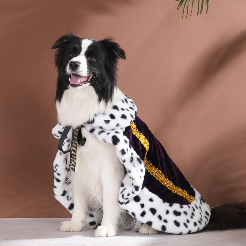 Lovelyshop Dog Cloak - Lux Faux Fur Cat & Dog Costume - Large, Indigo, Model DOG-CLOAK2022-LP