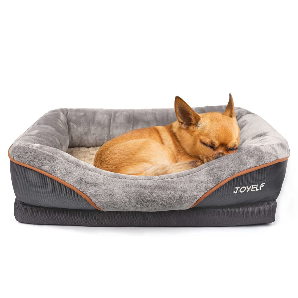 Joyelf Memory Foam Dog Bed Small Orthopedic Dog Bed & Sofa With Removable Washable Cover And Squeaker Toy As Gift