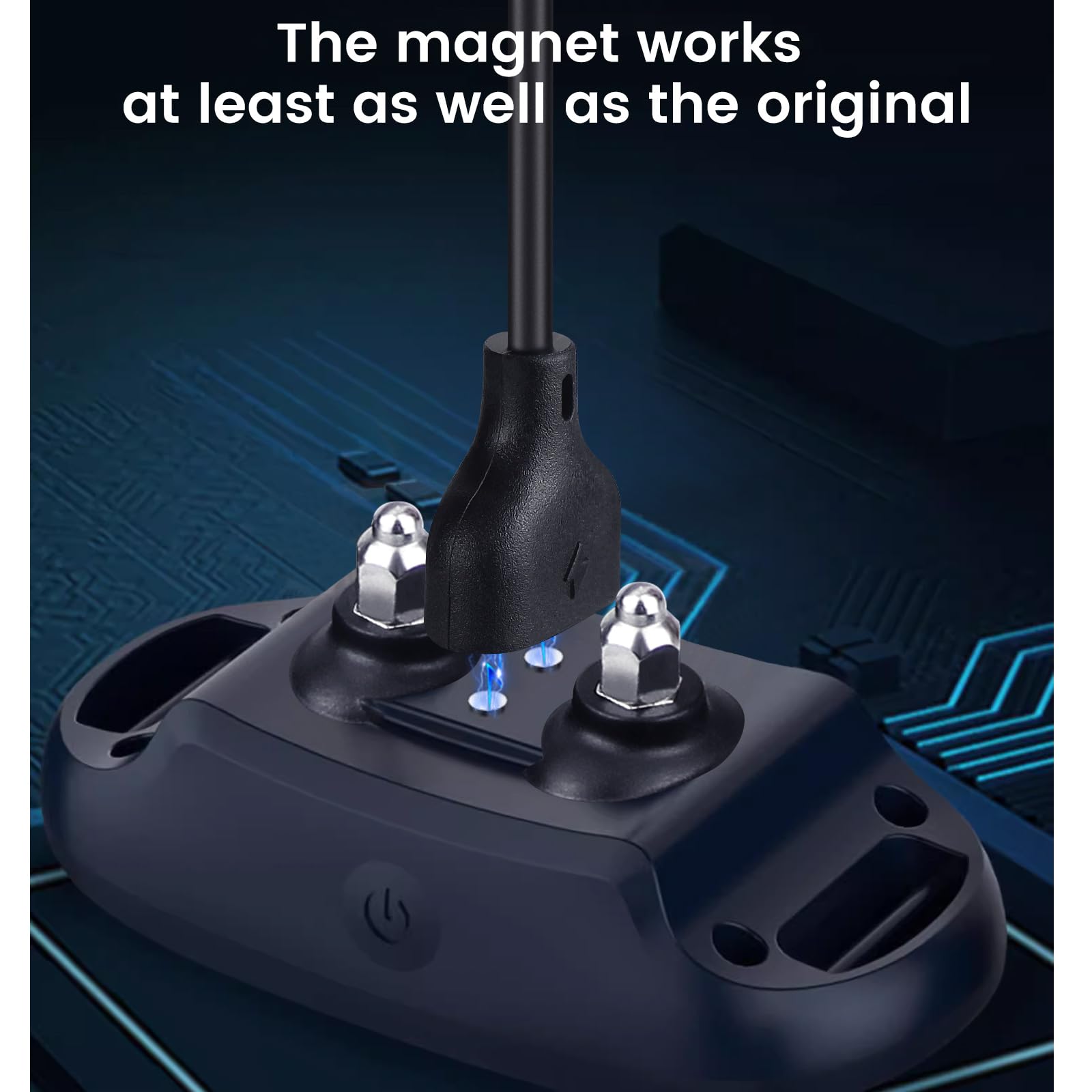 YEAOI 2-Pack Black Charger Replacement for NVK Dog Training Collar, Magnetic Charging Cable for UKE Shock Collar