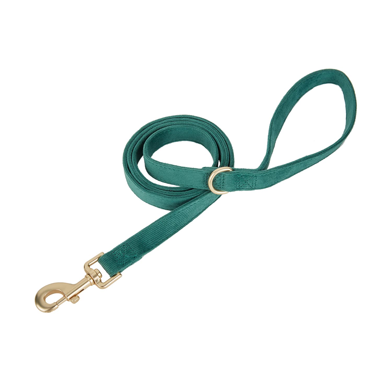 Petiry Soft Corduroy Fibric Dog Leash, 5 Feet Length Lead With Heavy Duty Rotating Hook, For Medium Large Dogs.(M,Green)