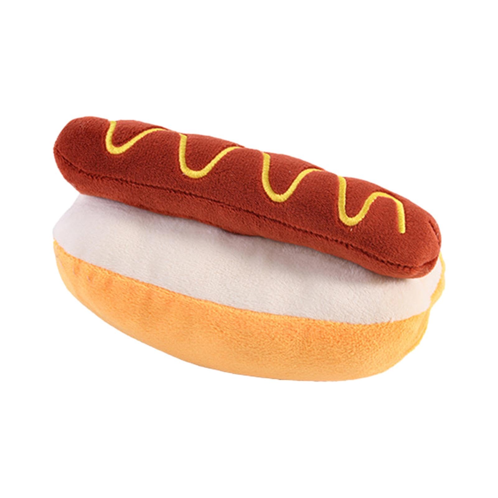 CALANDIS Dog Squeak Toy Simulated Hot Dog Plush Dog Toy for Medium Large Dogs Kittens | Toys | Dog Supplies