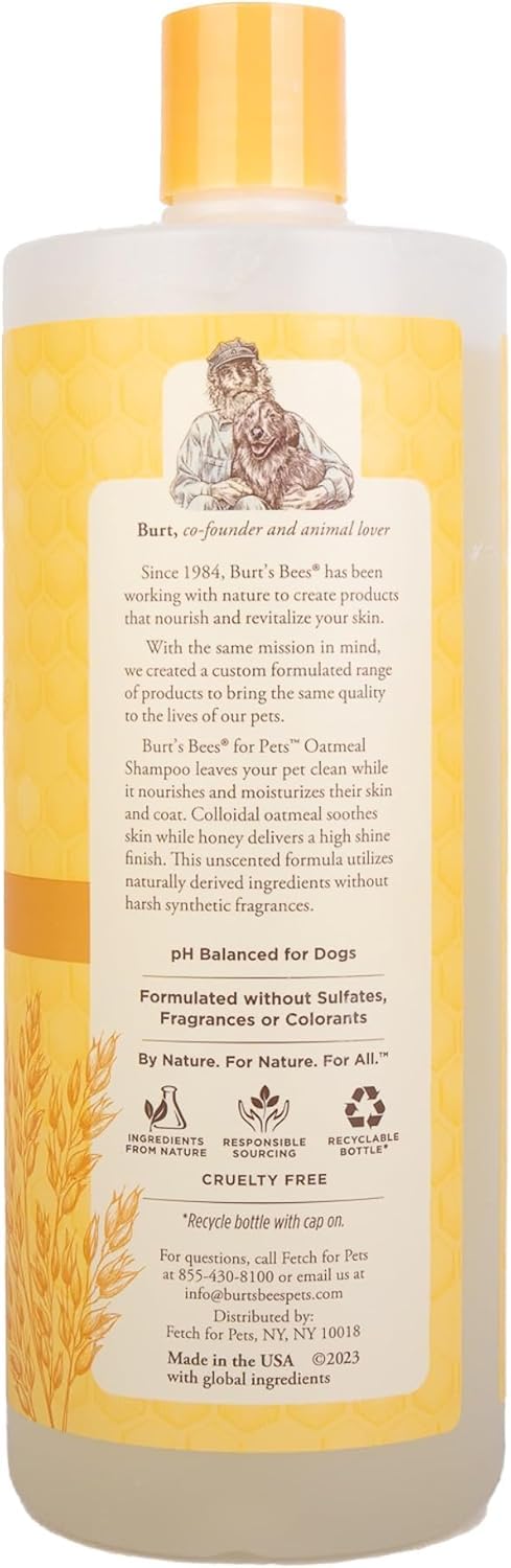Burt'S Bees For Pets Oatmeal Dog Shampoo With Colloidal Oat Flour And Honey, 2Pk, 95% Natural Origin Formulas, Shampoo For Dogs