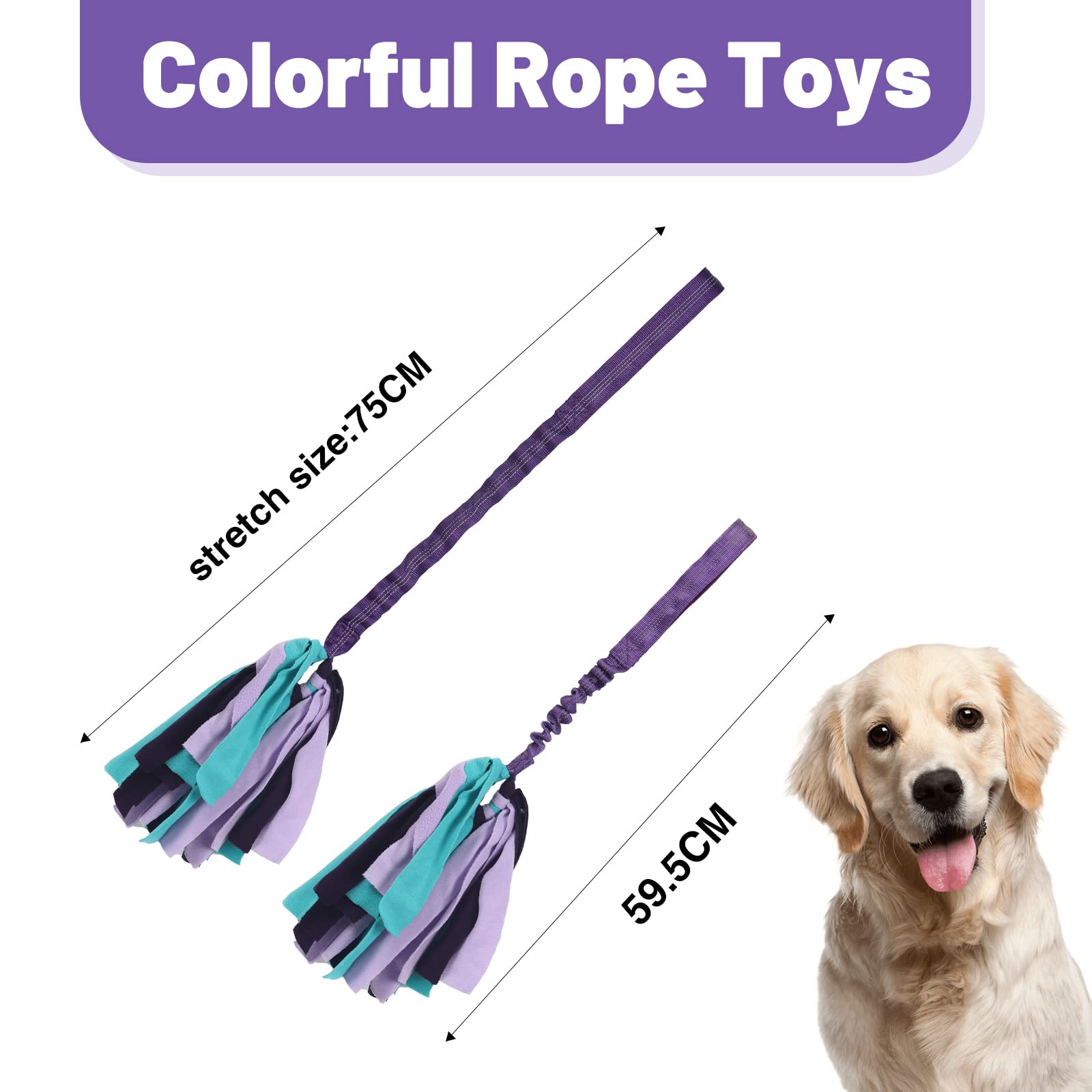 Wodoca Interactive Dog Toys, Dog Rope Toys For Aggressive Chewers -Tough Rope Tug Of War Dog Toys, Dog Tug Toy For Boredom For Small Medium Puppy Interacting Games (Purple)