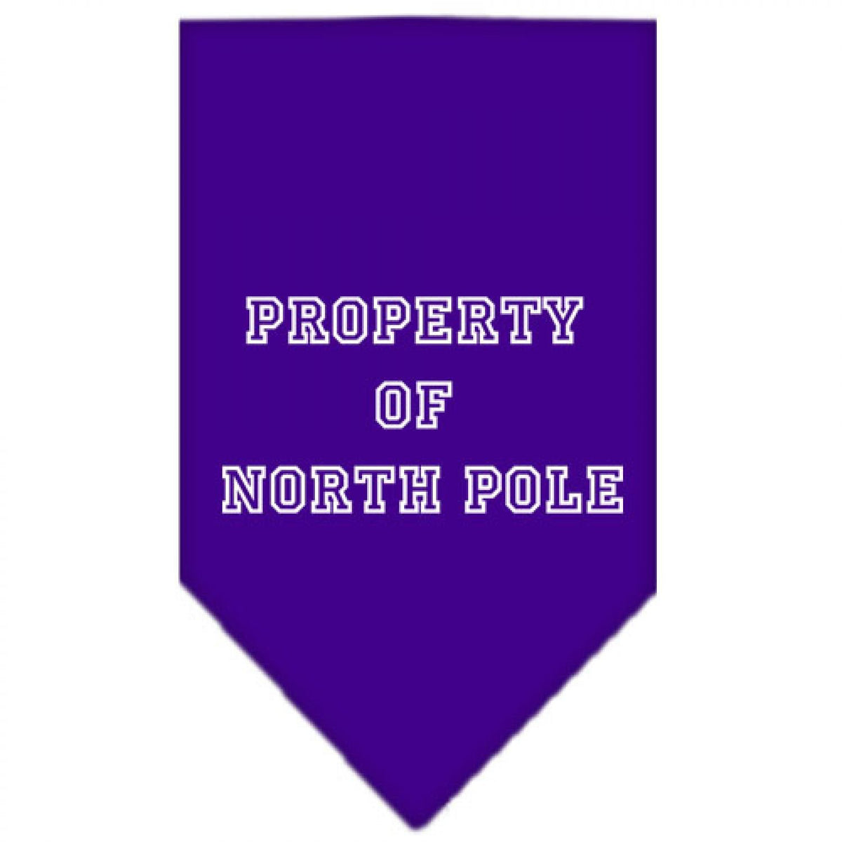 Mirage Pet Products Property of North Pole Screen Print Bandana for Pets, Large, Purple