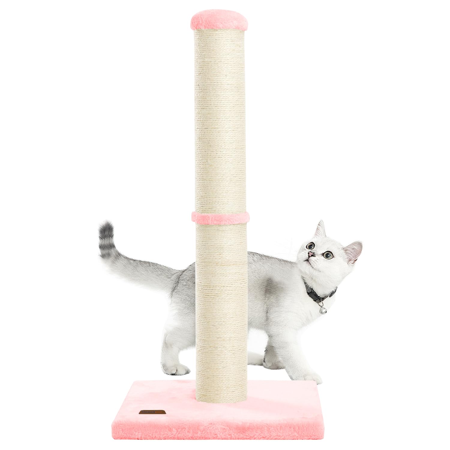 Karolpar 34Inch Cat Scratching Post With Natural Sisal Rope 4.3Inch Large Diameter Scratcher Post Tree For Indoor Cats Pink