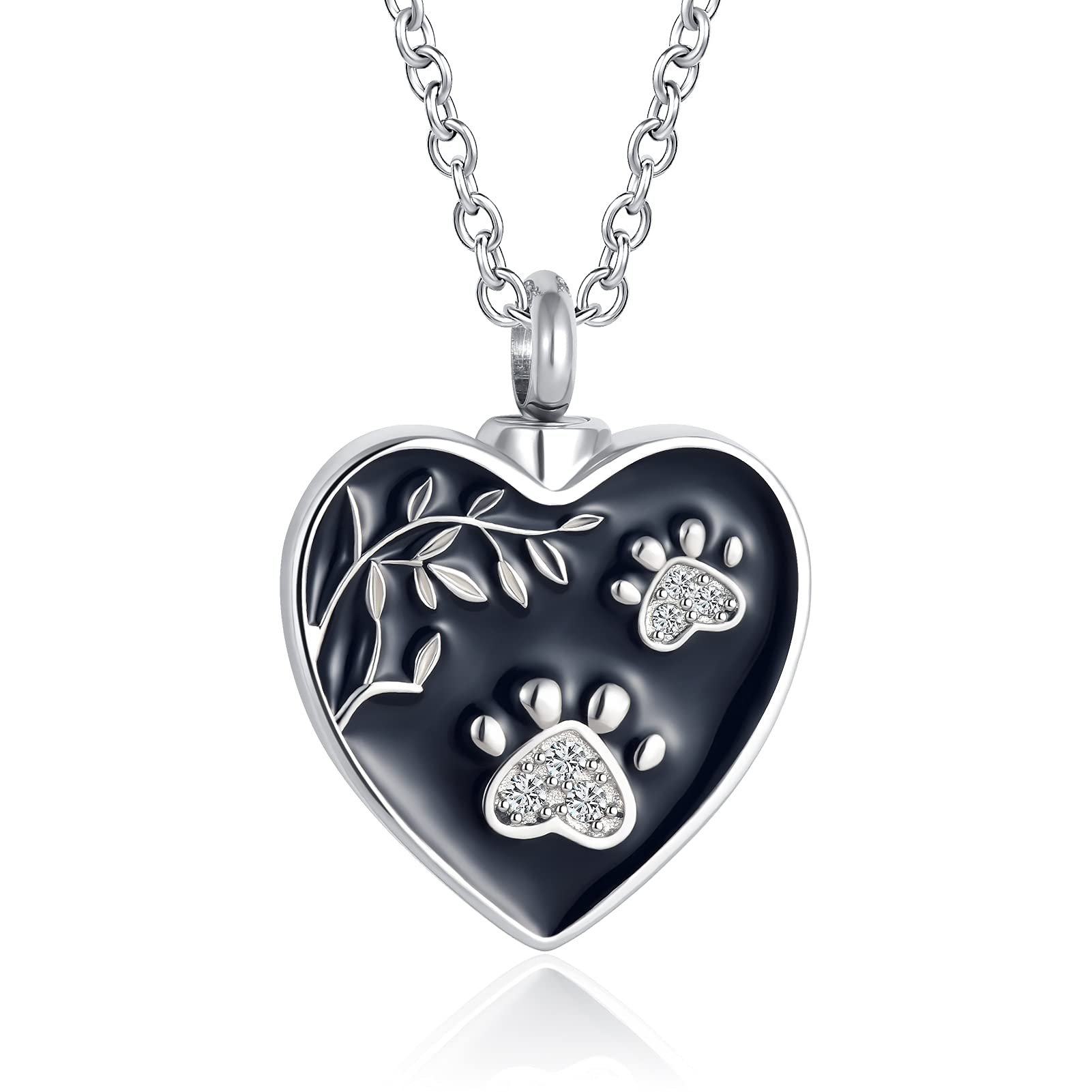 Nanmuc Pet Dog Cat Cremation Jewelry Urn Necklace For Ashes Holder Keepsake Memorial Animal Stainless Steel Pendant