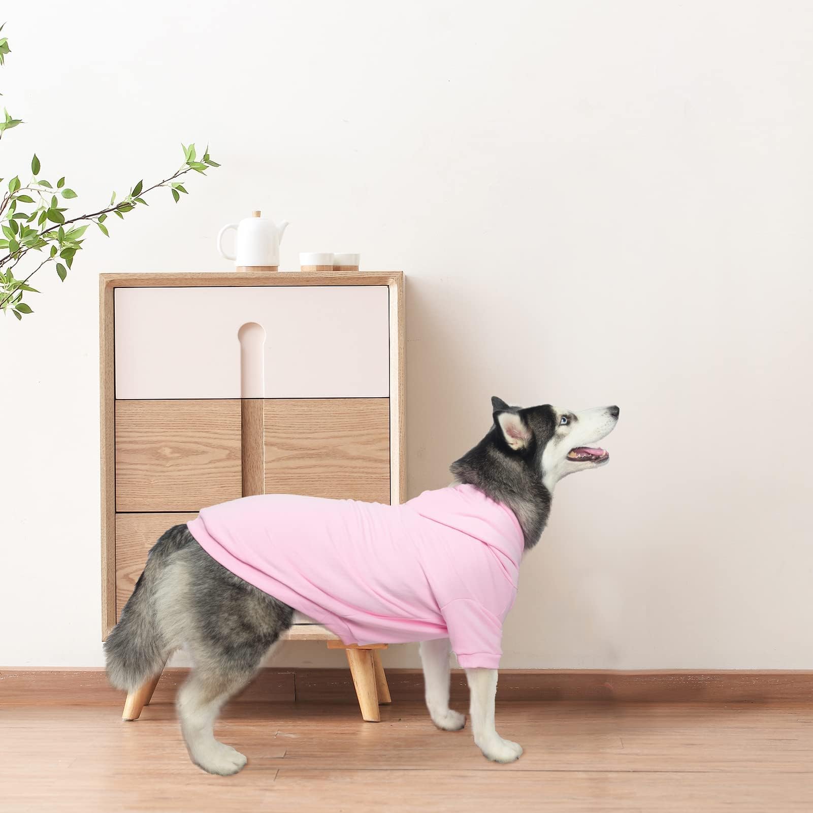 Bingpet Fleece Lined Dog Hoodies Fall Dog Puppy Sweatshirt Soft Warm Sweater Winter Hooded Clothes For Small Medium Large Dogs & Cats (#2 Pink(Plain), Small/Medium (Chest Girth 19'))