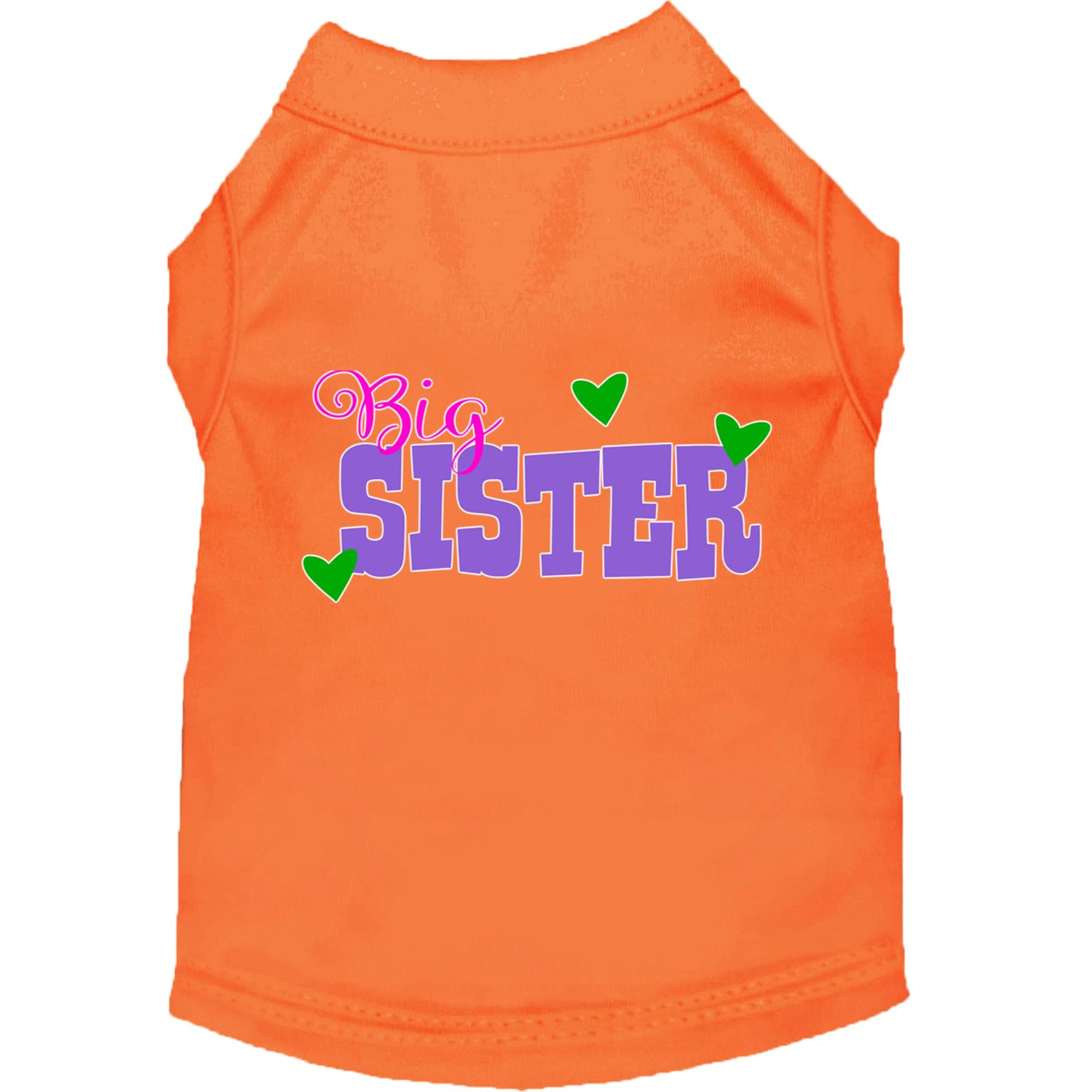 Pet Dog & Cat Shirt Screen Printed, &quot;Big Sister&quot; Orange 2XL (20-25 lbs.)