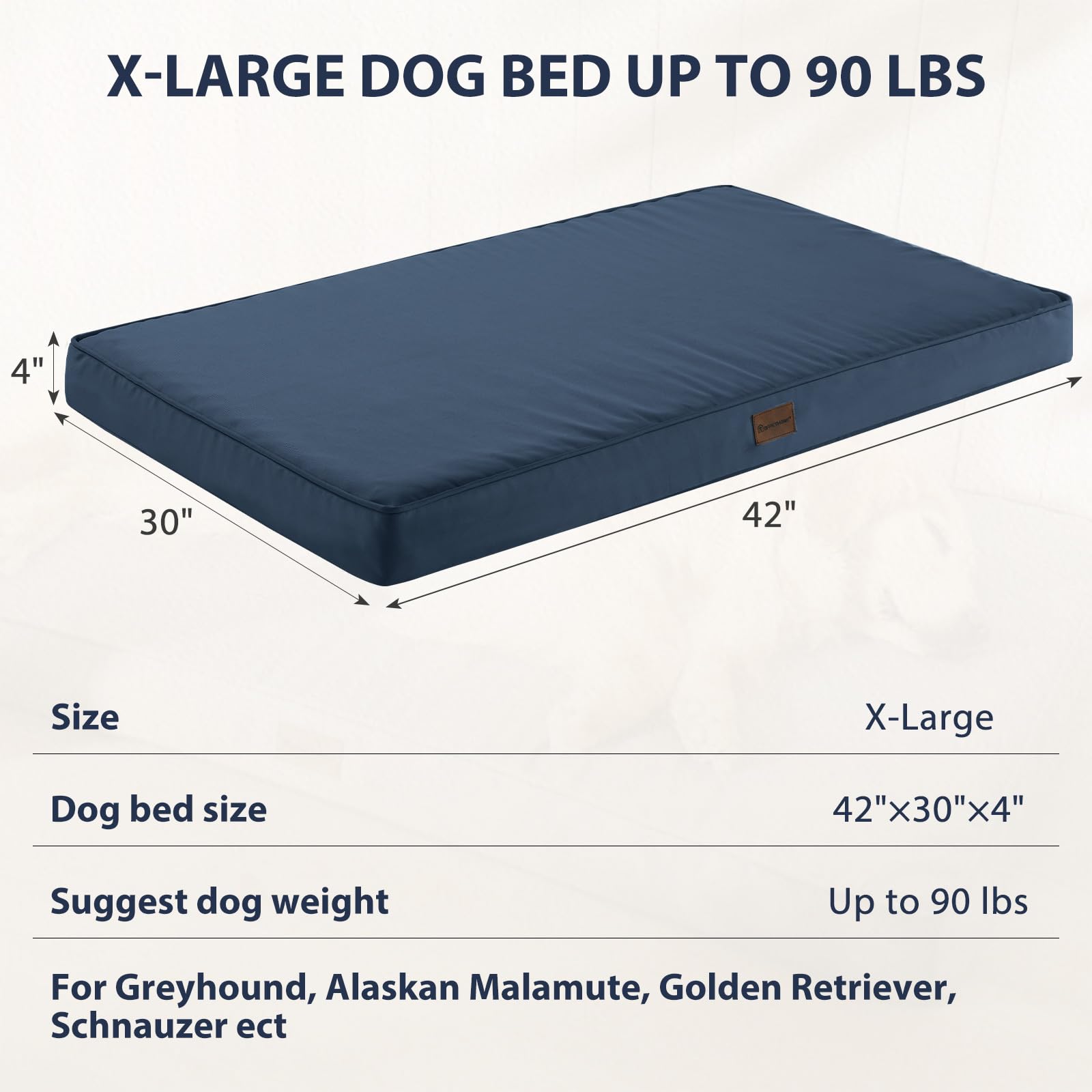 Bfpethome Outdoor Dog Bed For Medium, Large, Extra Large Dogs - Waterproof, Orthopedic With Removable Washable Cover, Egg Crate