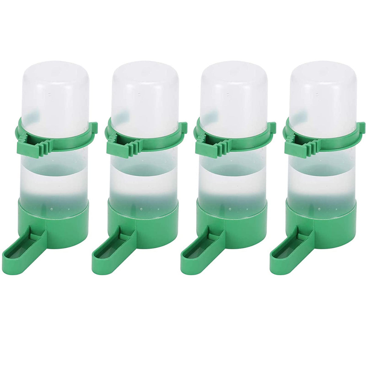 Lamoutor 4Pcs Bird Water Feeder Plastic Drinker Feeder Water Clip For Parrots Budgie Cockatiel Lovebirds