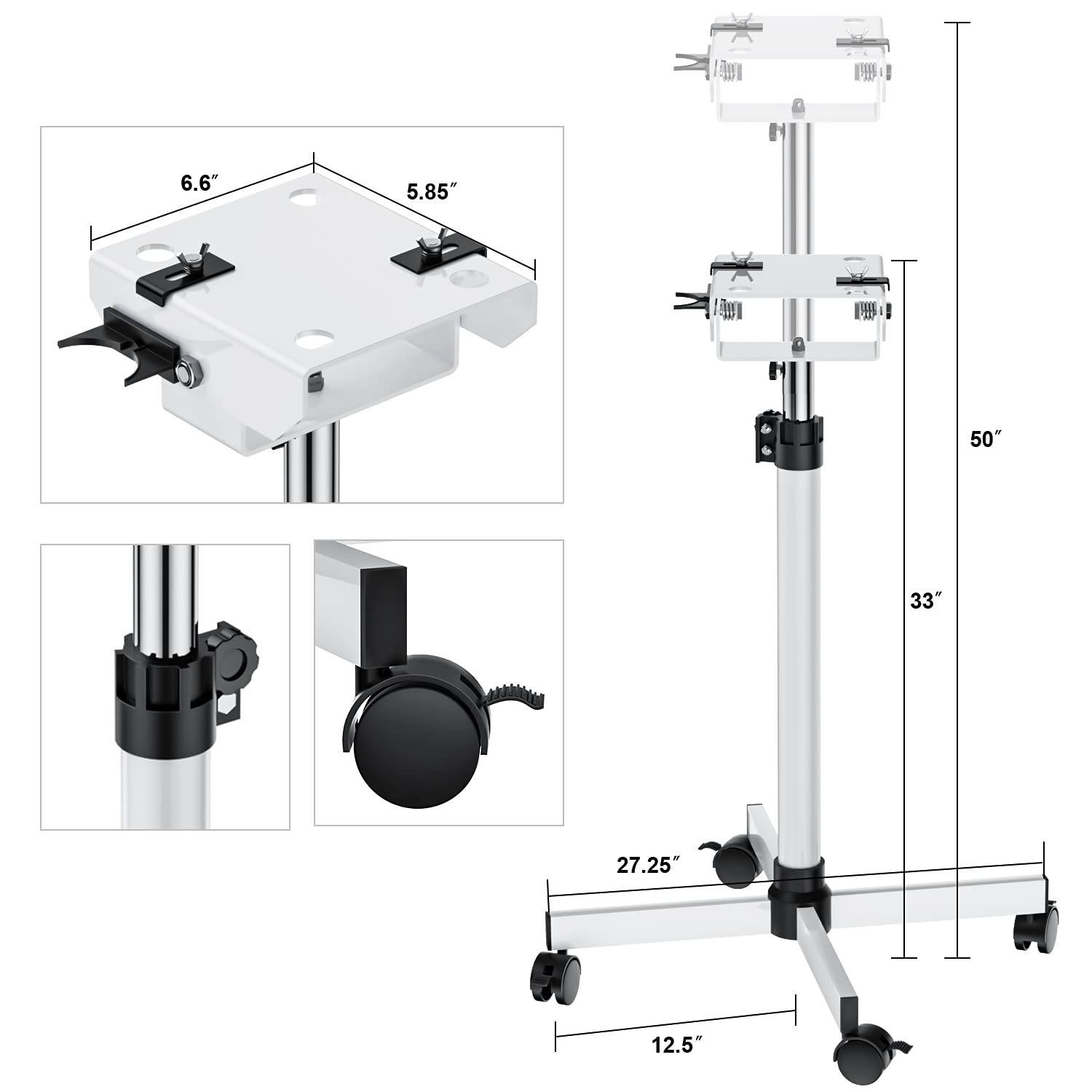 Burano Dog Dryer Stand, 4.3HP Variable Air Speed & Heat Pet Dryer with Stand, High Velocity Dog Pet Stand Grooming Dryer, Fluffy