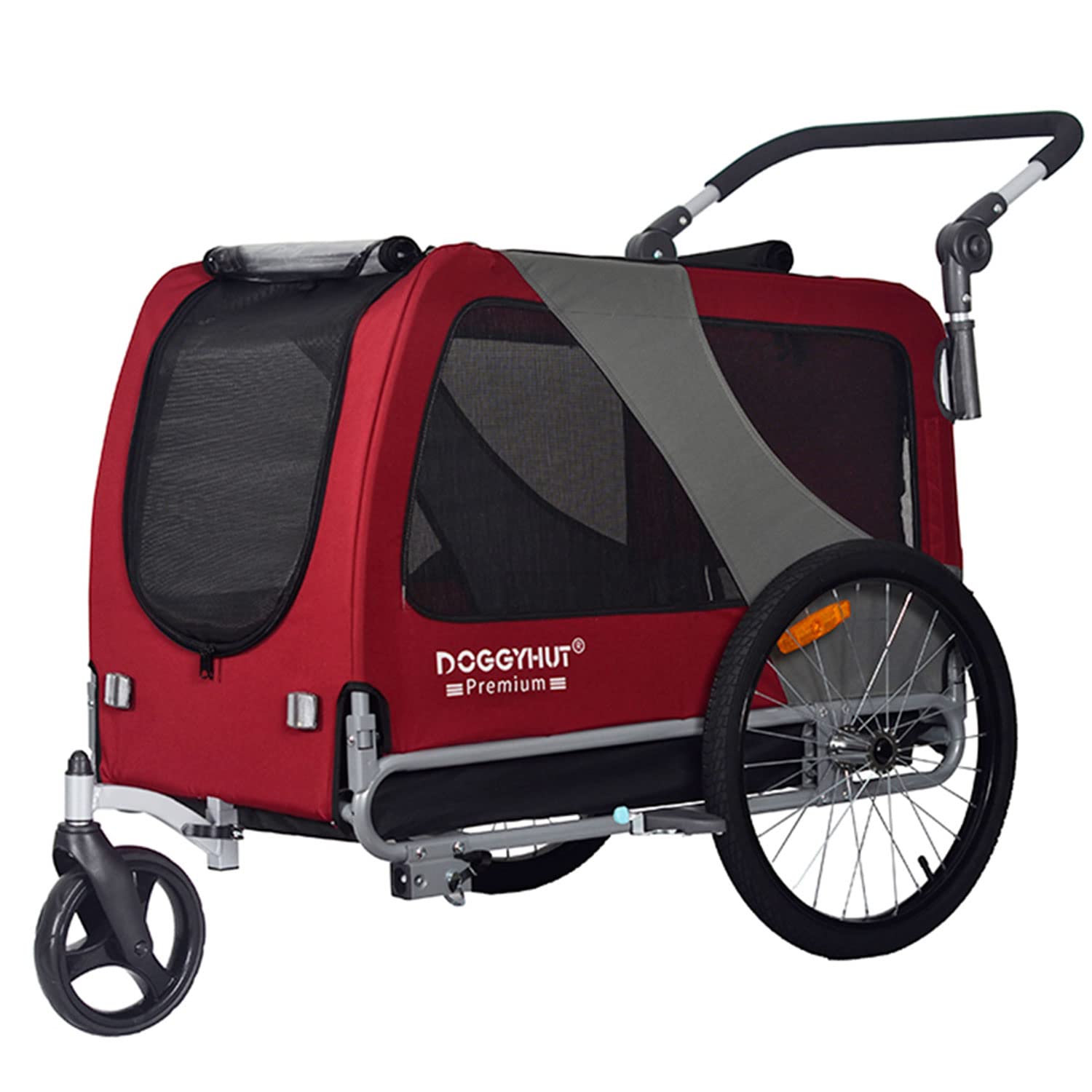 Doggyhut Premium Large Pet Bike Trailer & Stroller For Medium Or Large Dogs,Bicycle Trailer For Dogs Up To 78 Lbs
