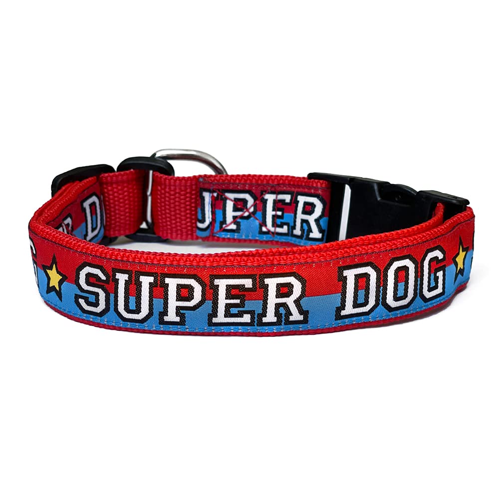 Tdit X Dc Superman Dog Collar (Size Medium/Large  17 Inch To 22 Inch)