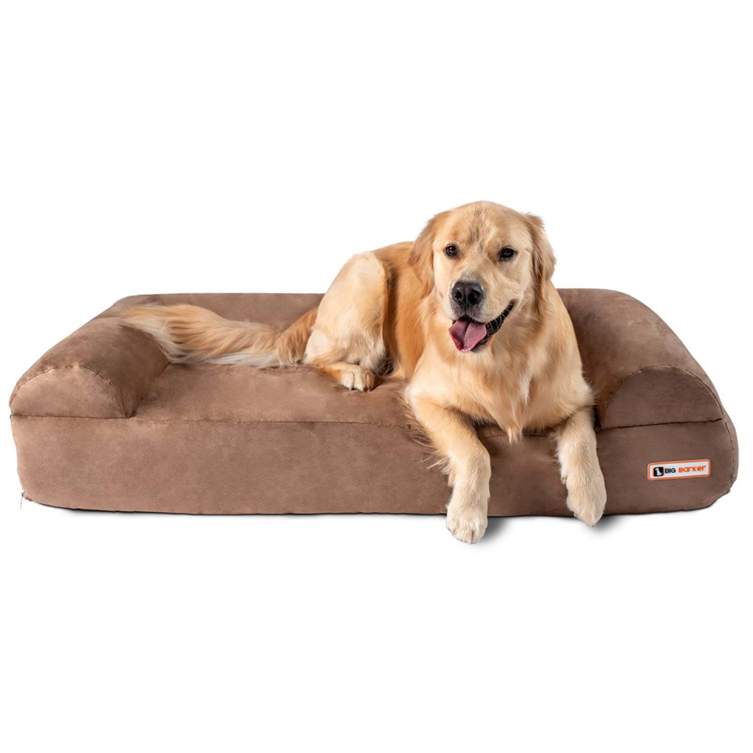 Barker Beds Sofa Dog Bed For Large Sized Dogs (Large, Khaki) - 7 Thick Soft & Comfortable Orthopedic Cushion - Durable & Washa