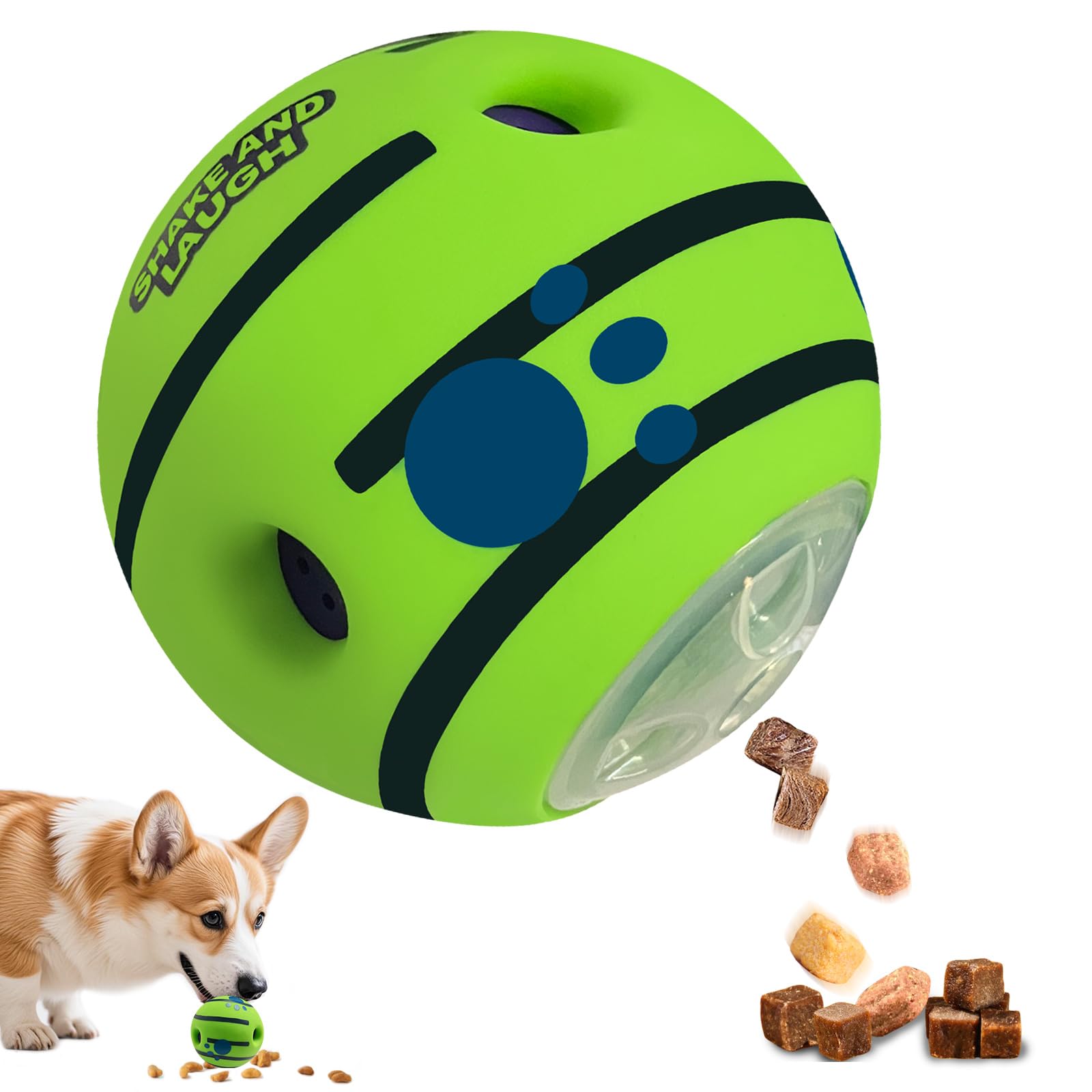 Shake And Laugh Interactive Puzzle Dog Treat Ball, Treat Dispensing Enrichment Dog Toys Ball, M, 3.46 In (8.8 Cm)