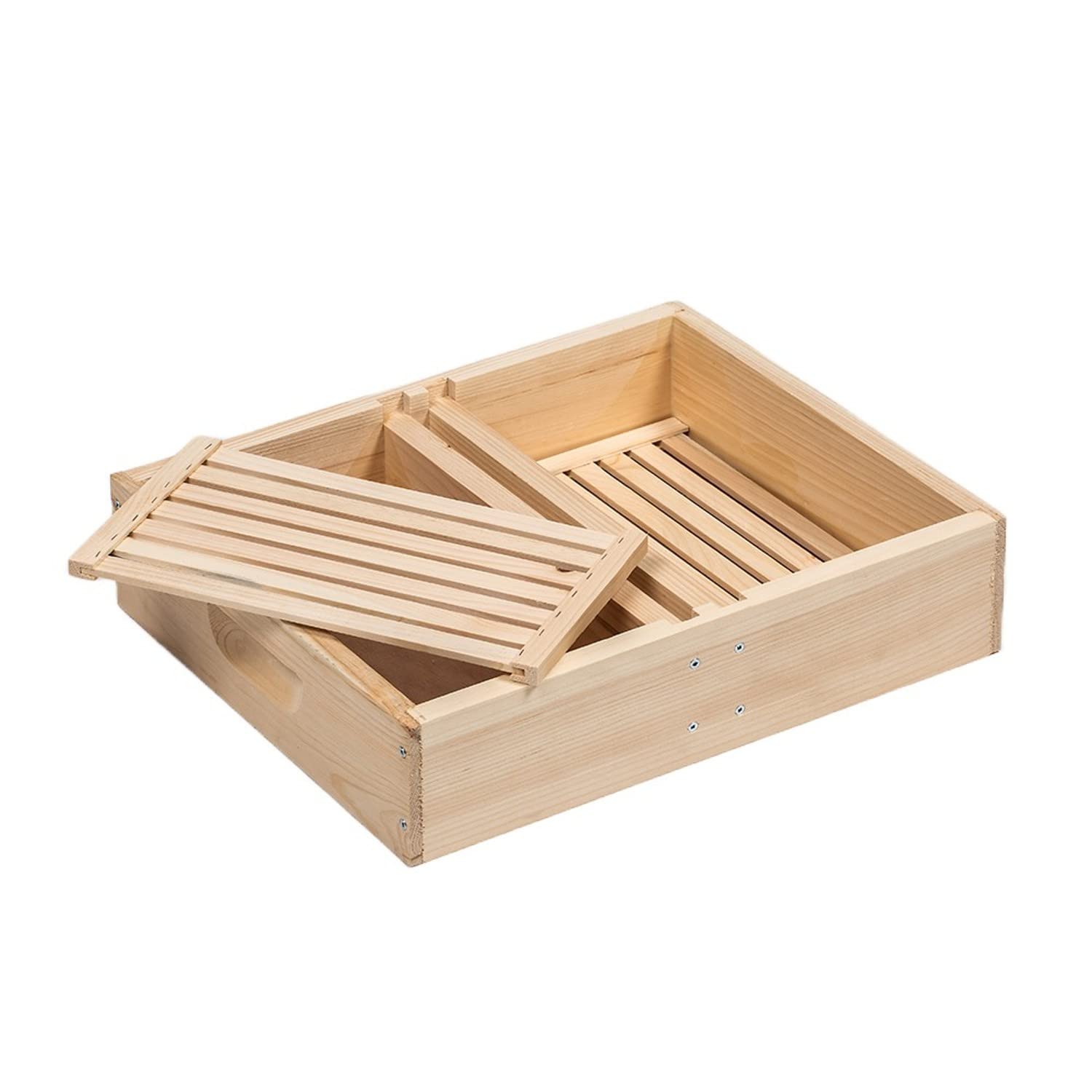 Stoney Acres Beekeeping Top Feeder, with Floats, for 10 Frame Beehive, Assembled Pine Wood, Amish Made