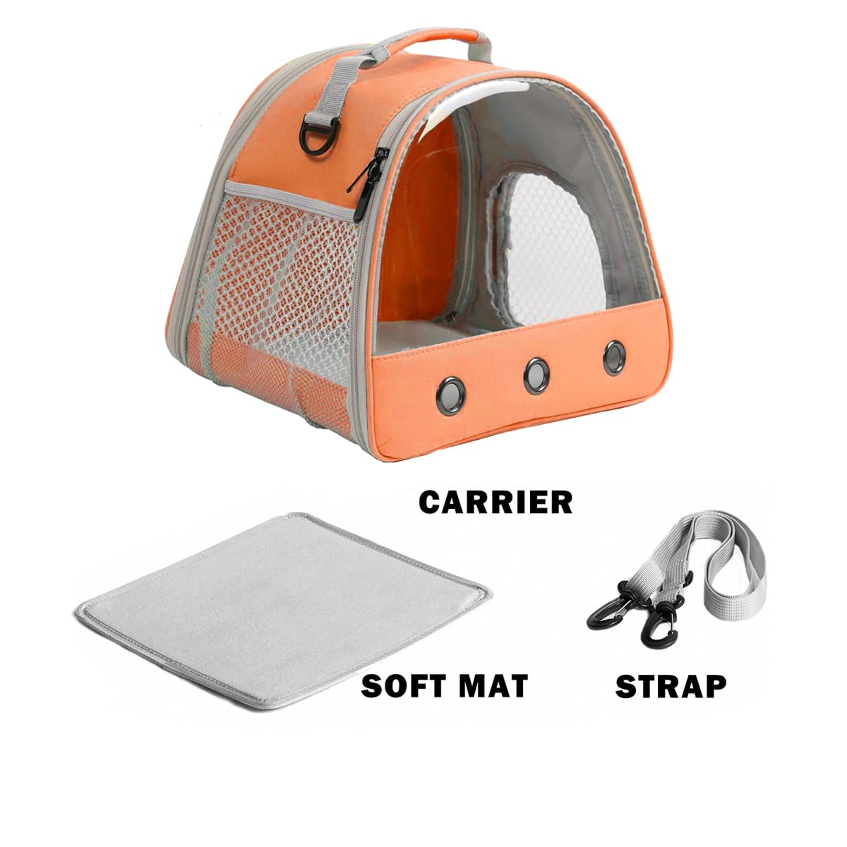Guinea Pig Carrier Backpack, Clear Bubble Window Backpack For Guinea Pig, Bunny Rat Bird (Orange, Carrier)