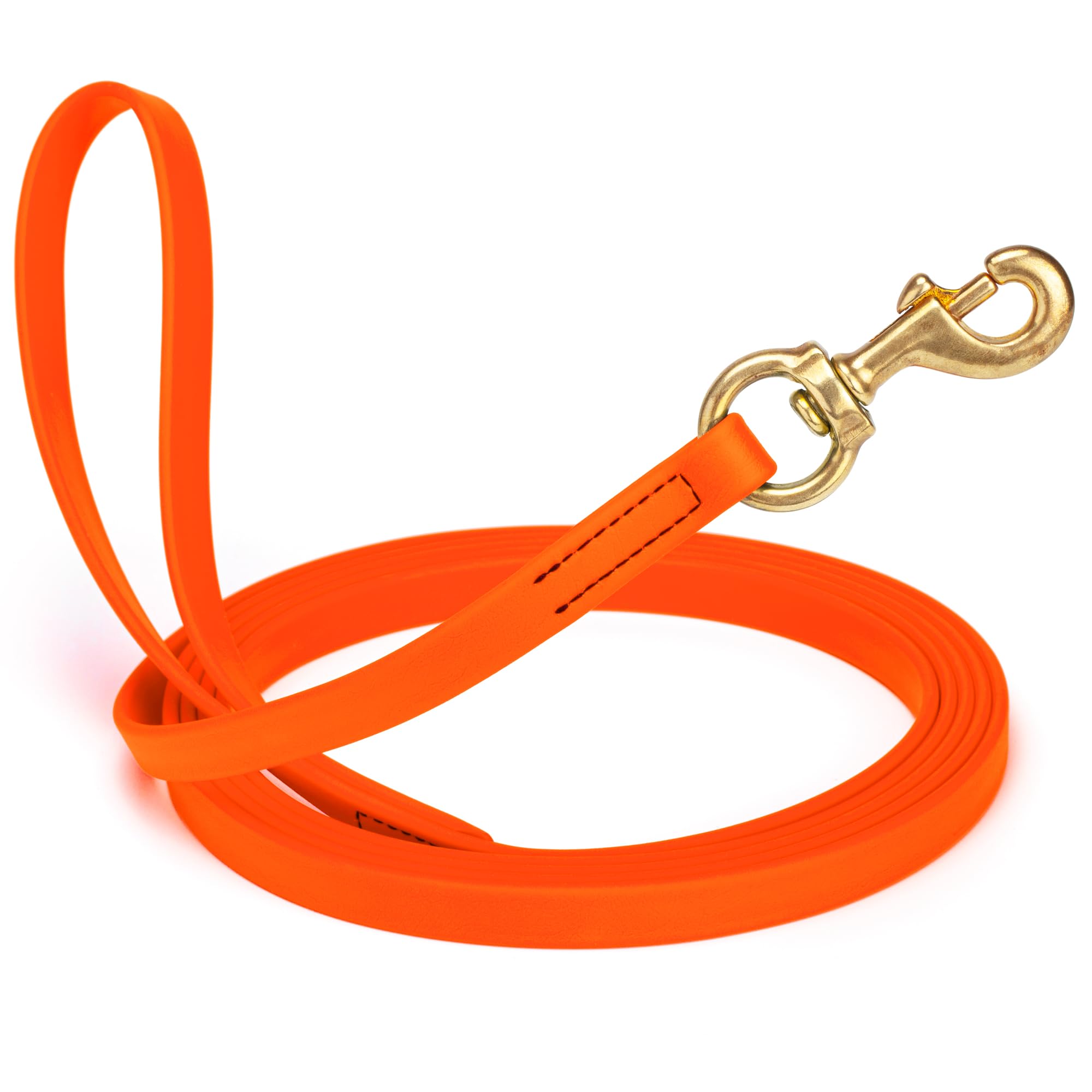 Viper Biothane Working Tracking Lead Leash Long Line For Dogs 2 Colors And 6 Sizes, Hunter Orange, 5/8'' X 15Ft,