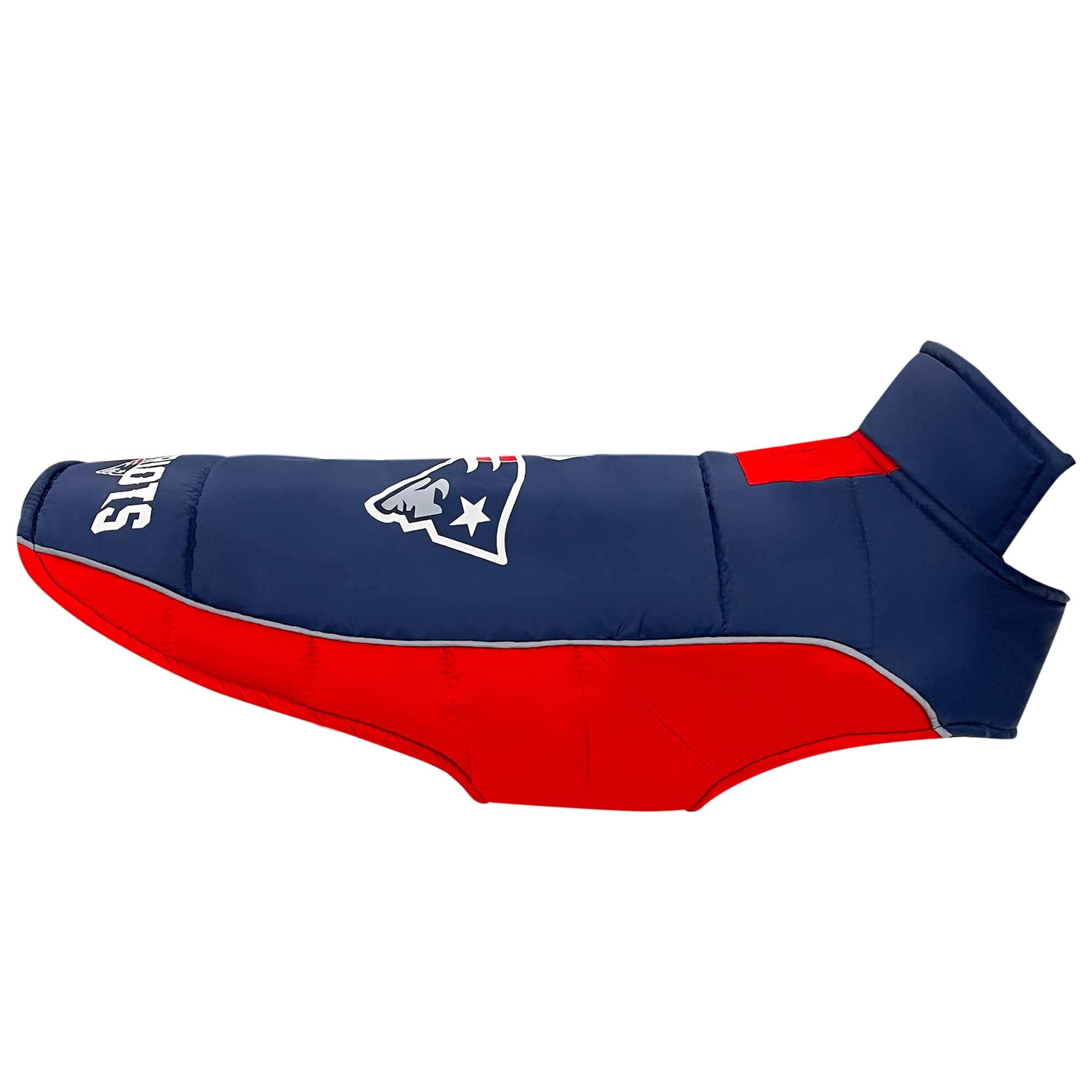 Nfl New England Patriots Puffer Vest For Dogs & Cats, Size Medium. Warm, Cozy, And Waterproof Dog Coat, For Small And Large Dogs